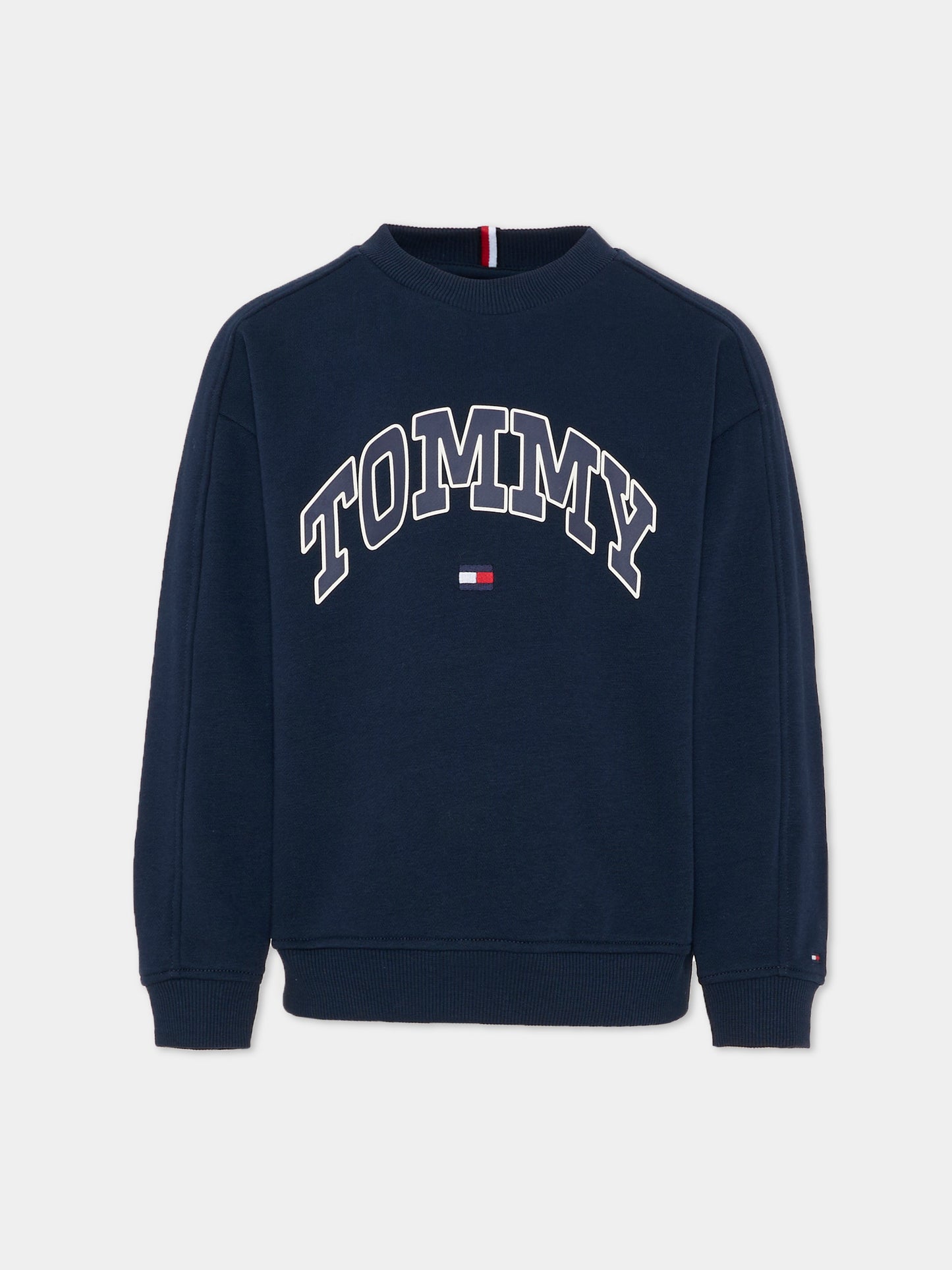 Felpa blu per bambino con logo,Tommy Hilfiger Junior,KB0KB09899 C1G