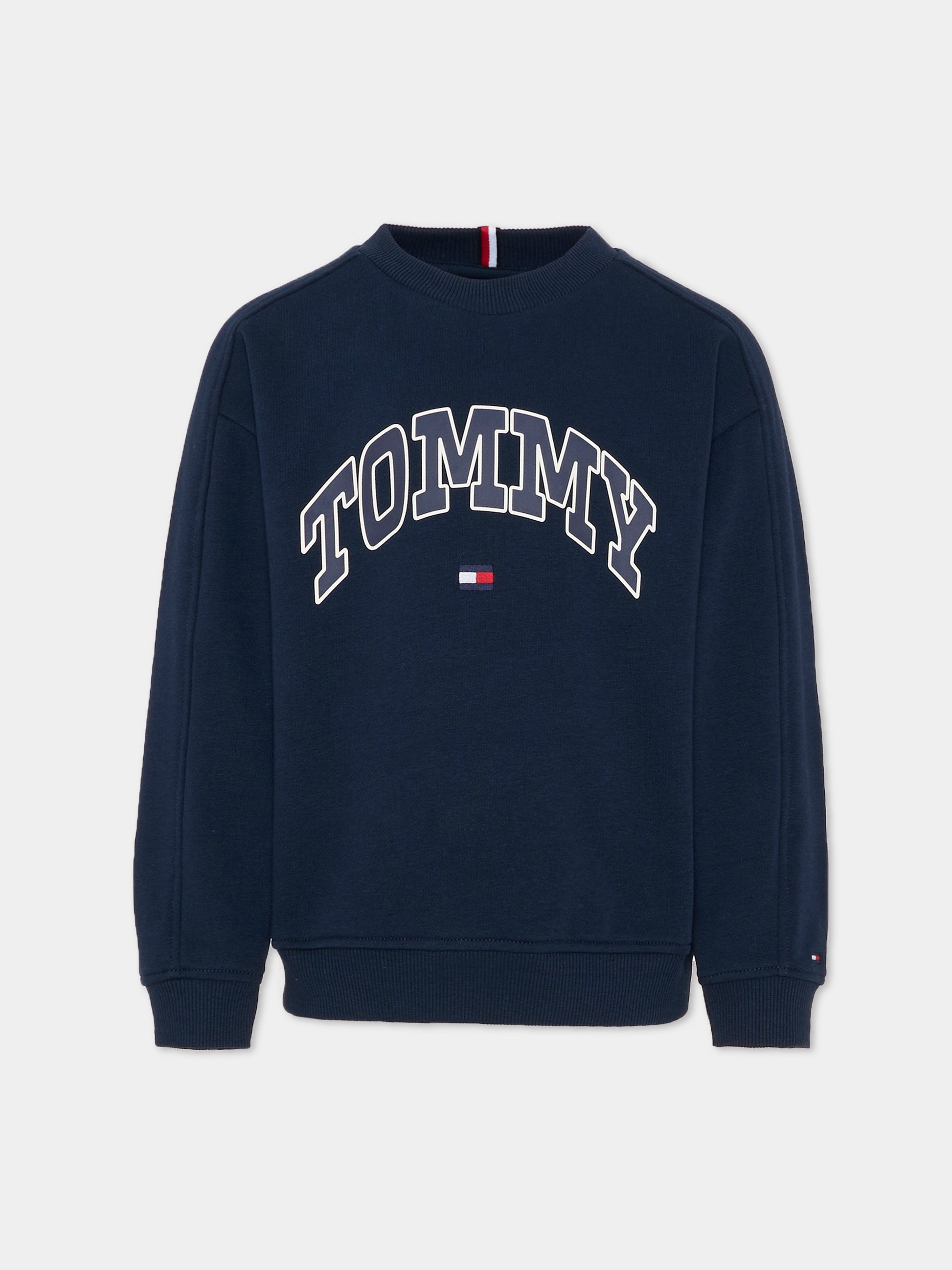 Felpa blu per bambino con logo,Tommy Hilfiger Junior,KB0KB09899 C1G