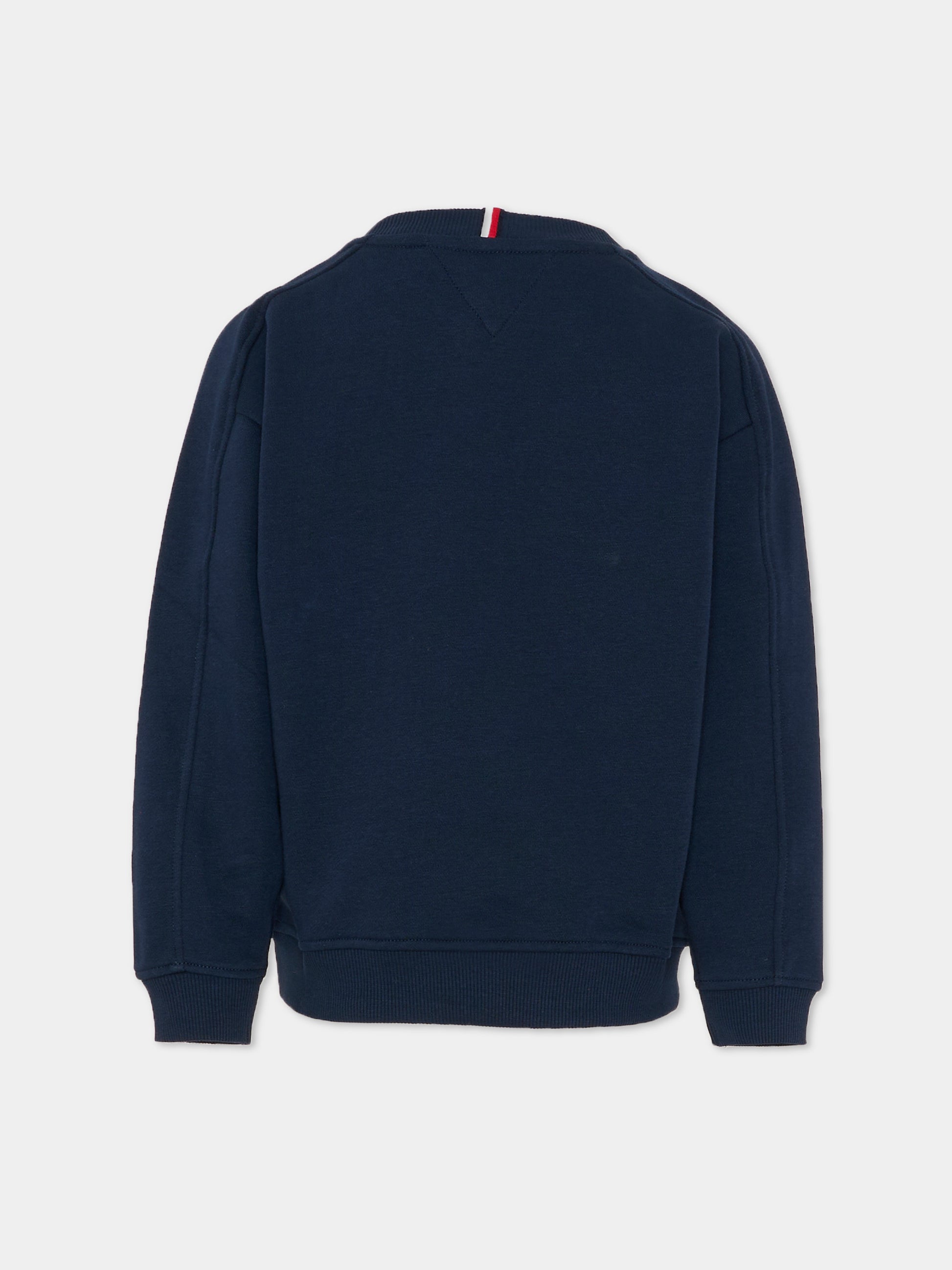 Felpa blu per bambino con logo,Tommy Hilfiger Junior,KB0KB09899 C1G