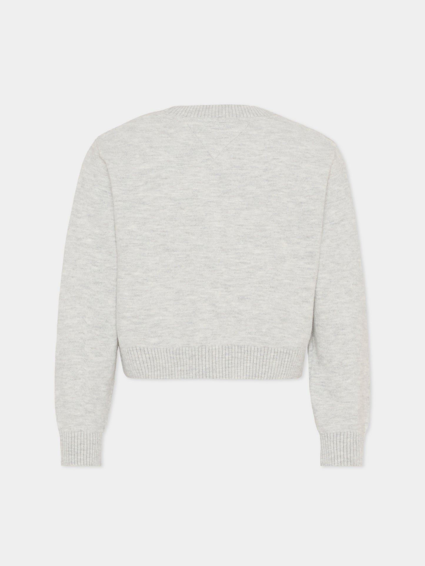 Maglione crop grigio per bambina con logo,Tommy Hilfiger Junior,KG0KG08842 P09