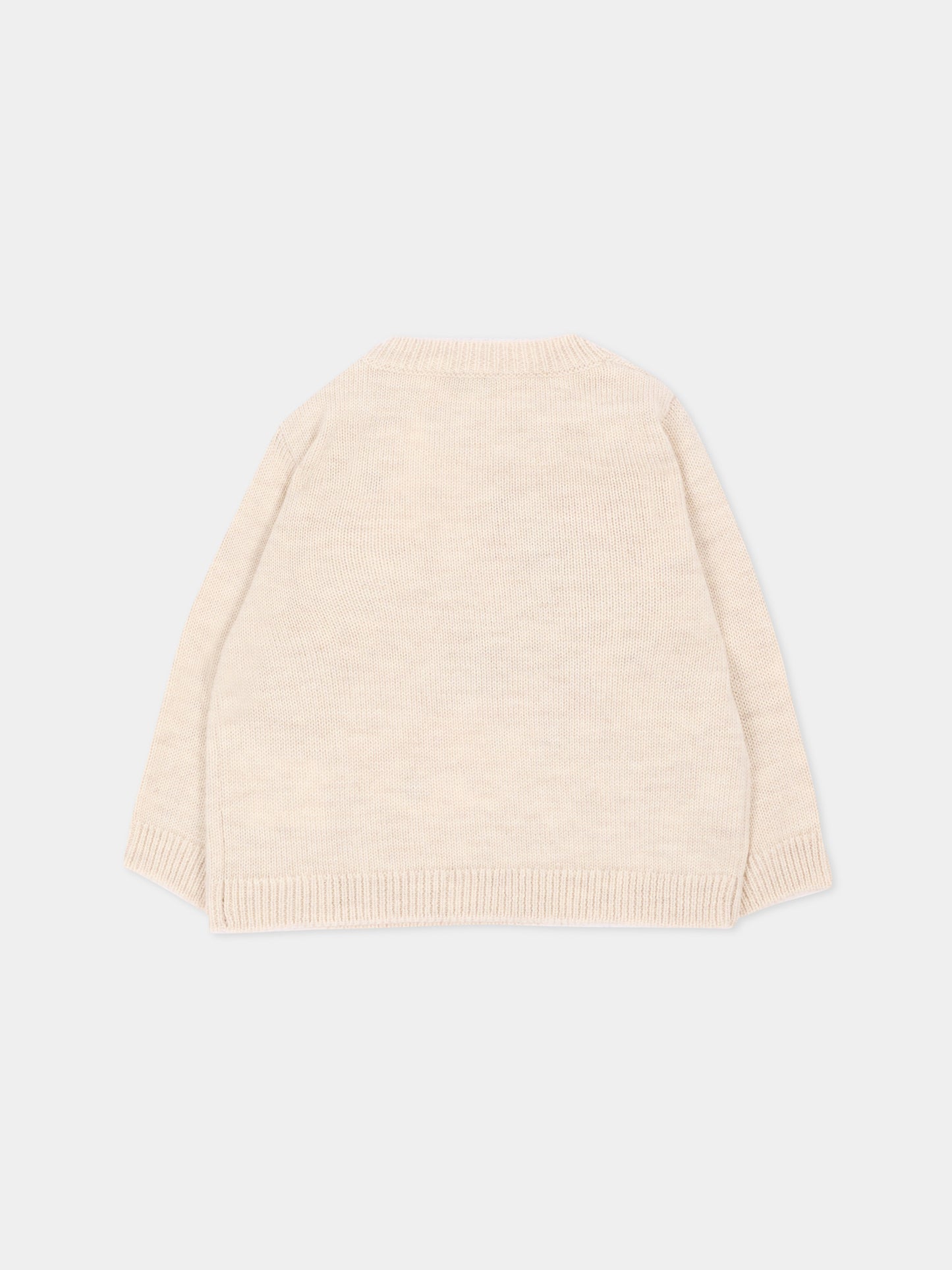 Maglione beige per neonata con motivo artistico,Bonpoint,W06XJUK00001 960