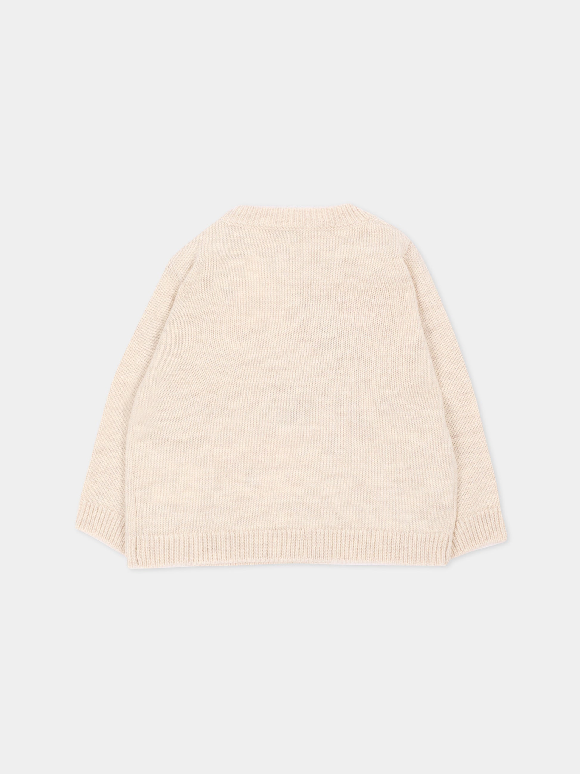 Maglione beige per neonata con motivo artistico,Bonpoint,W06XJUK00001 960