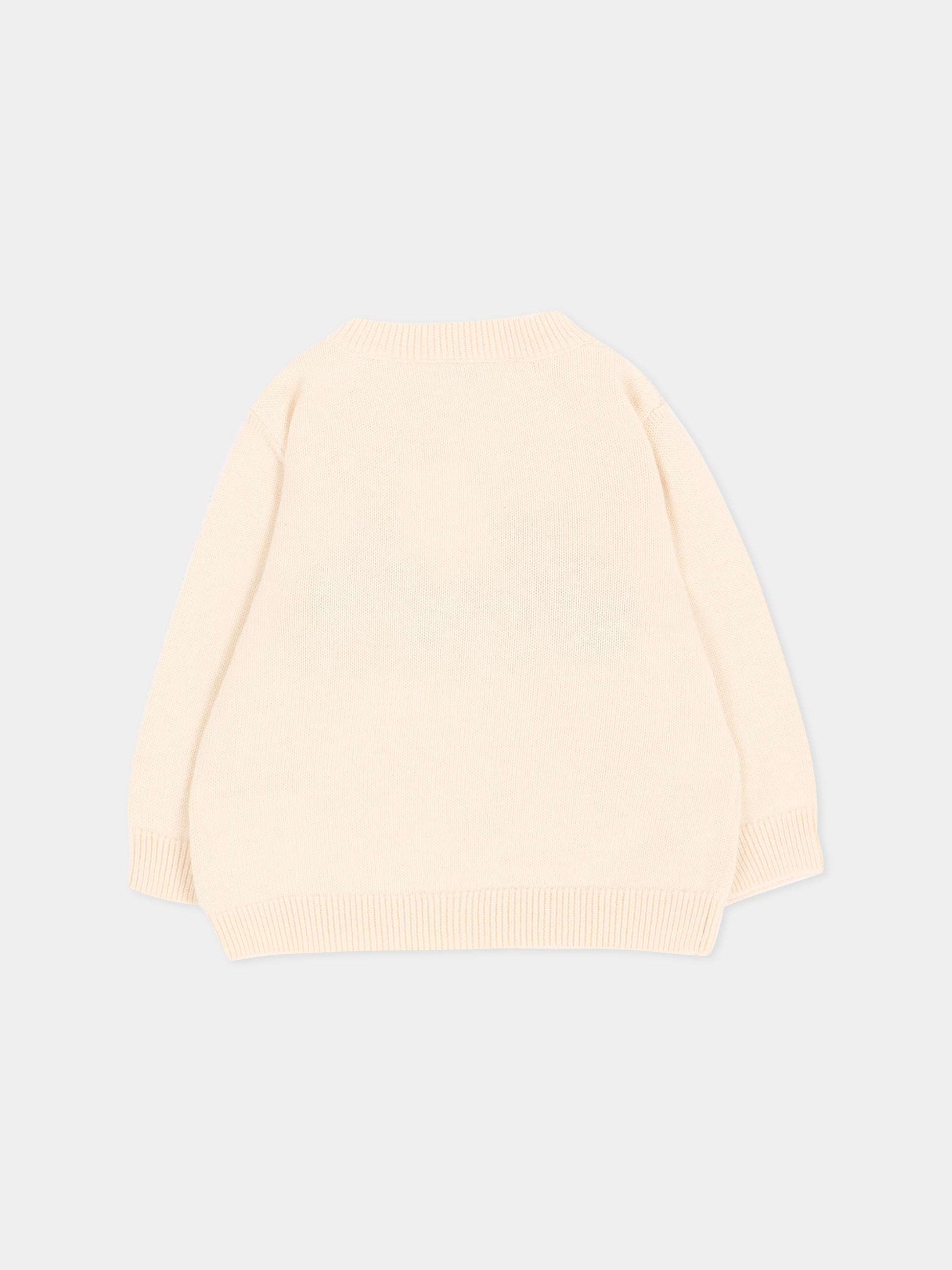 Maglione avorio per neonato con auto,Bonpoint,W06YJUK00001 903