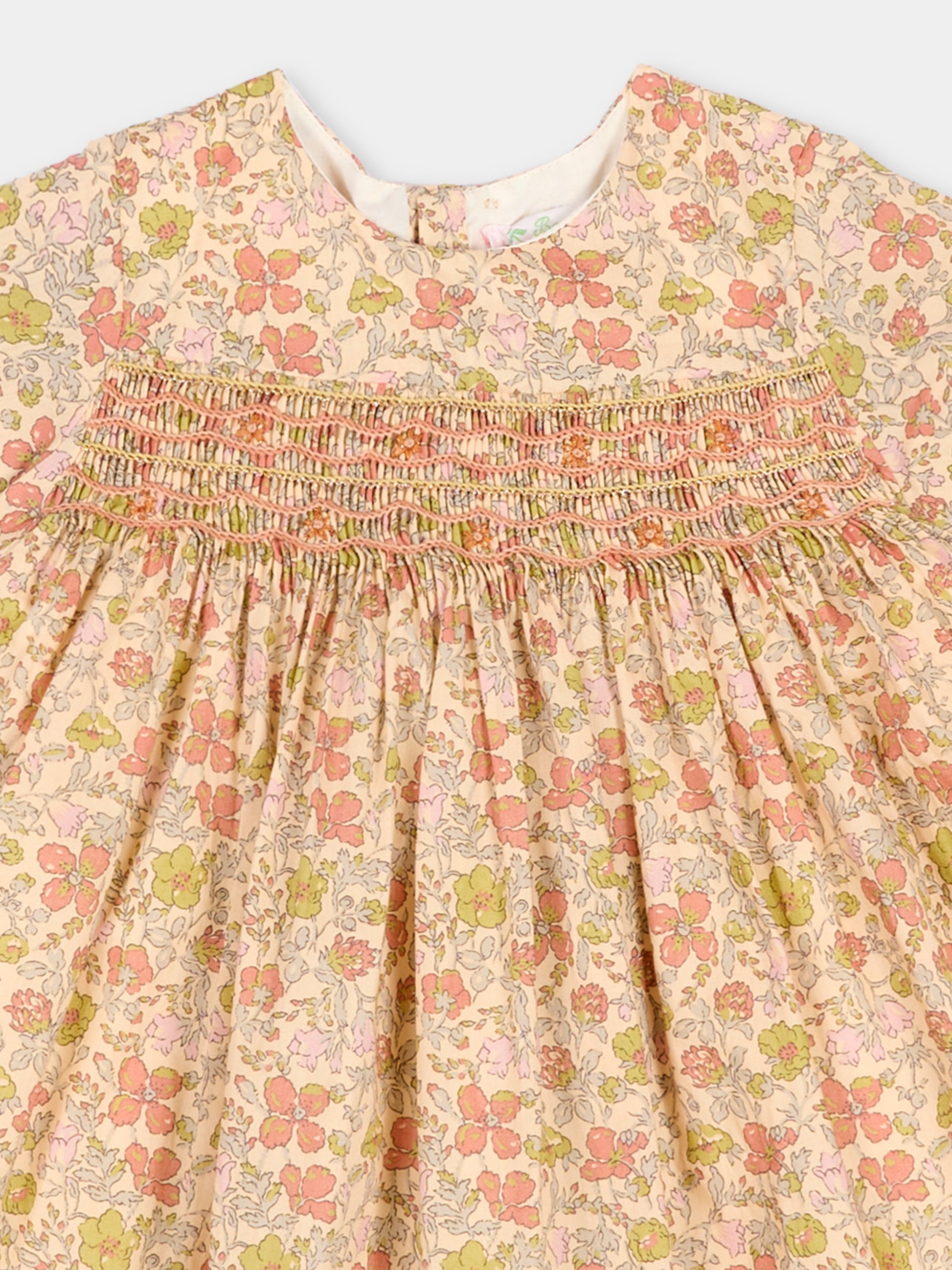Vestito multicolor fantasia liberty per neonata,Bonpoint,W06XDRW00003 523B