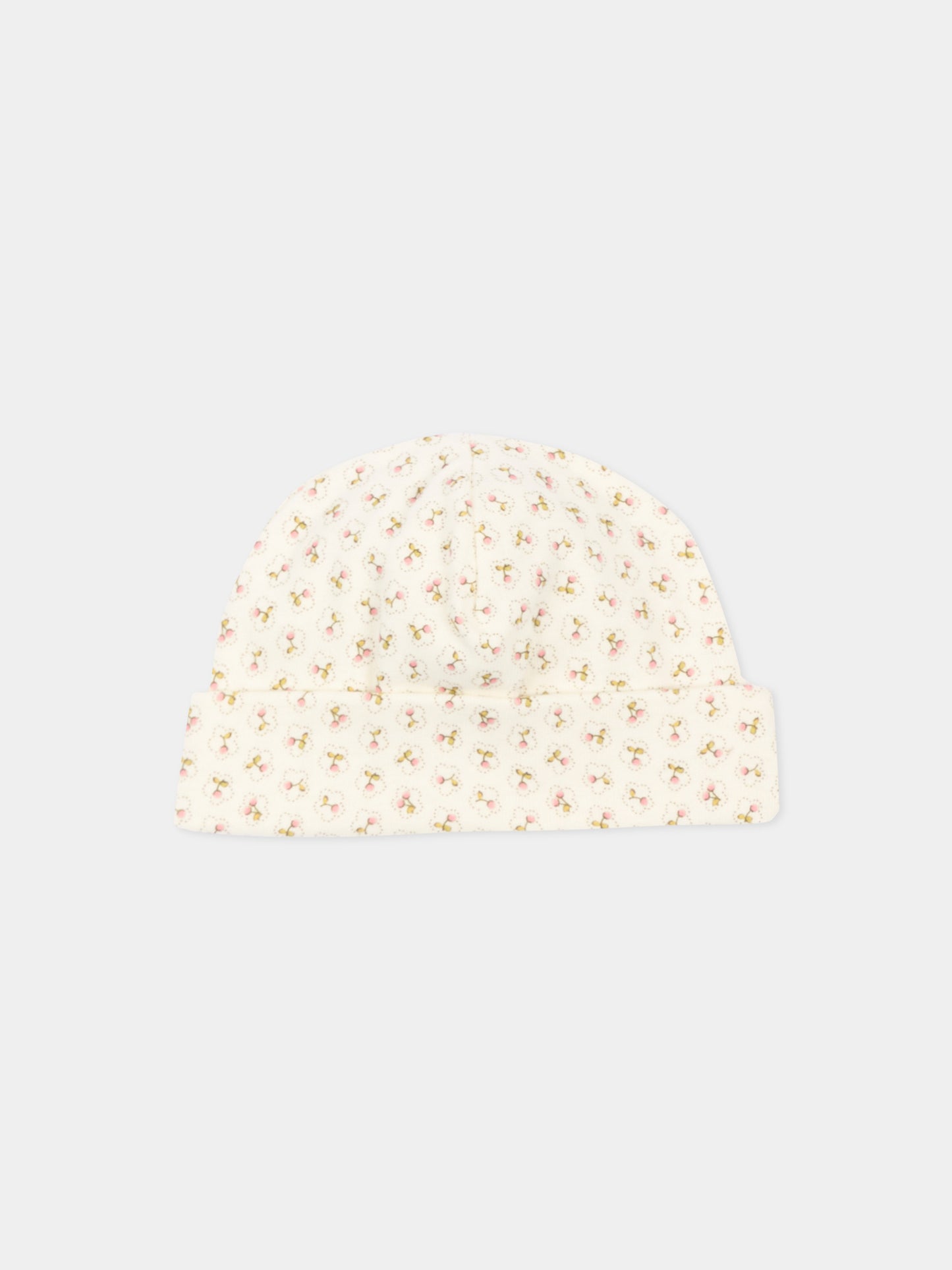 Cappellino avorio per neonata floreale,Bonpoint,W06NACK00002 624