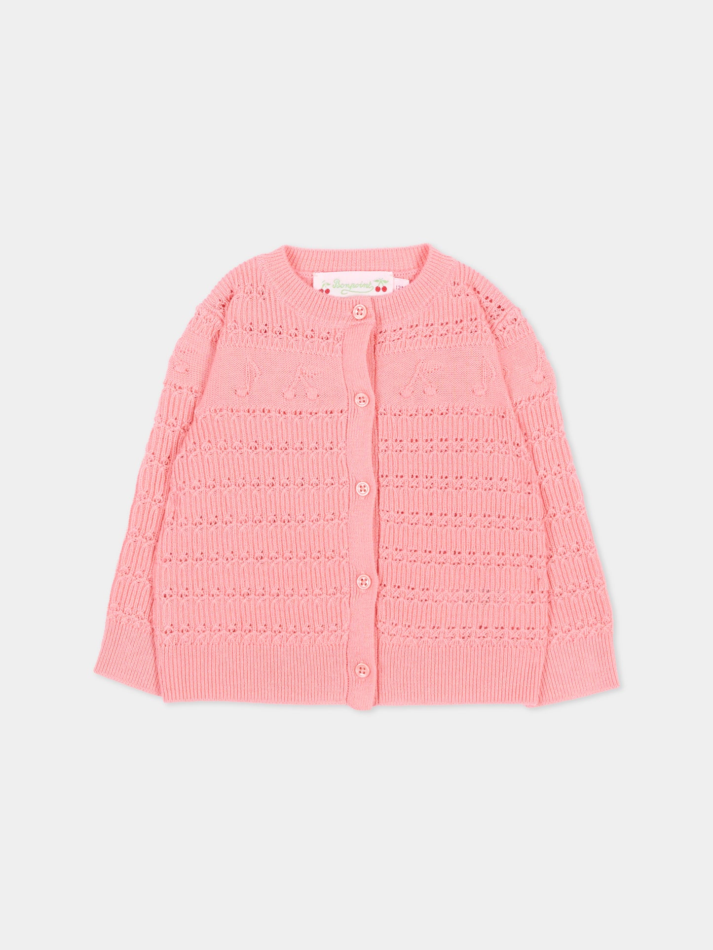 Cardigan rosa per neonata,Bonpoint,P06XCAK00001 028A
