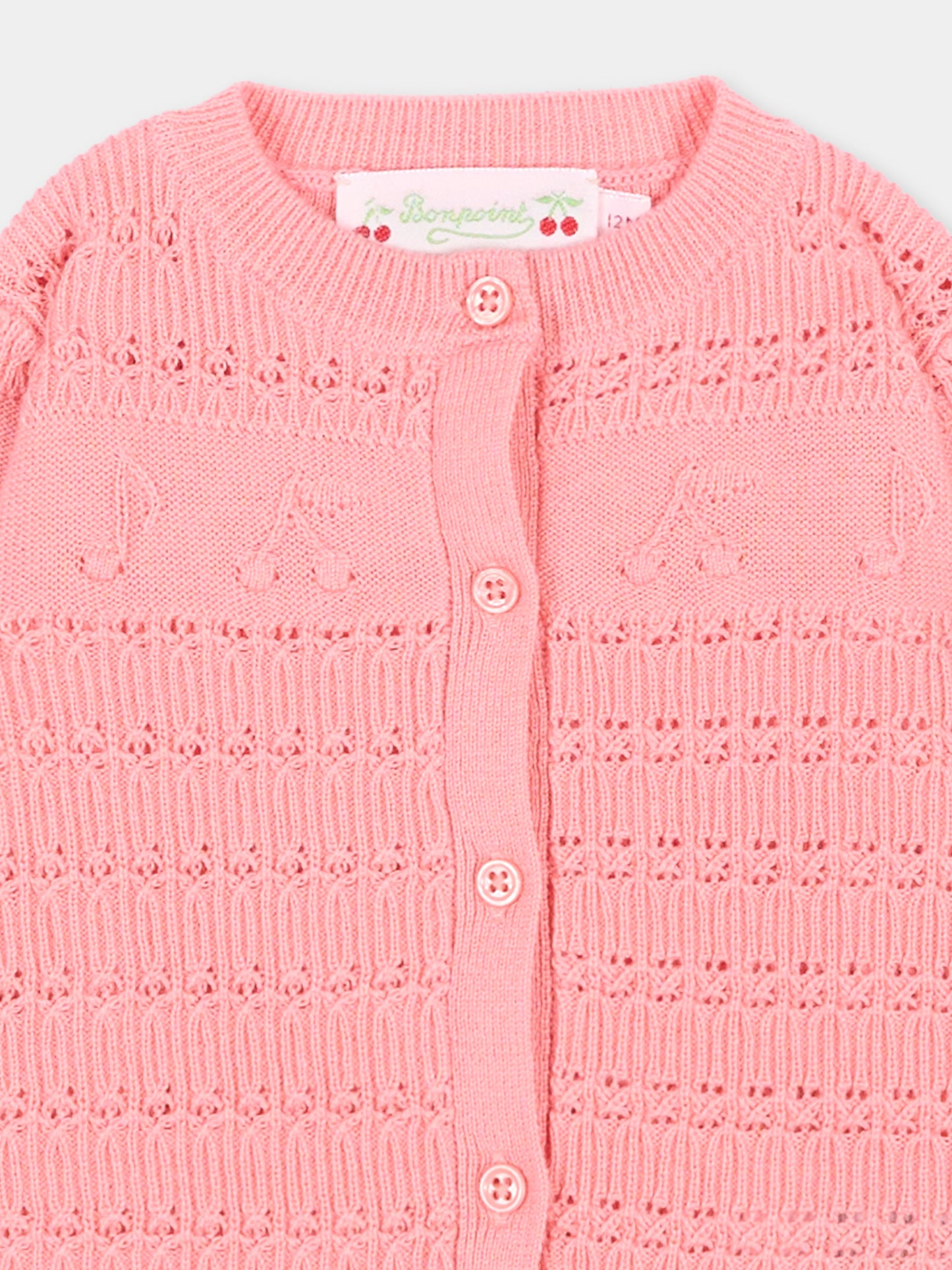 Cardigan rosa per neonata,Bonpoint,P06XCAK00001 028A