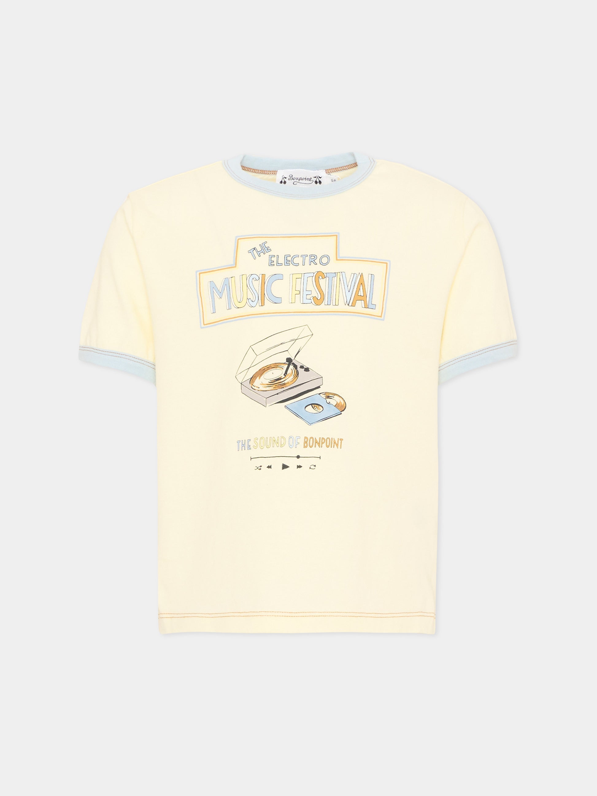 T-Shirt gialla per bambino con stampa,Bonpoint,P06BTSK00002 131A