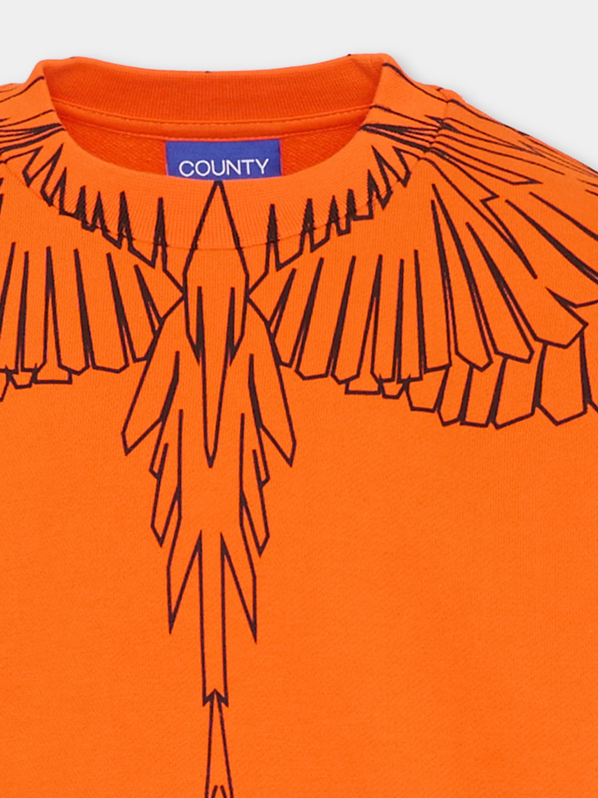 Felpa arancione per bambino con ali,County Of Milan Kids,F5CMJBSW071 030