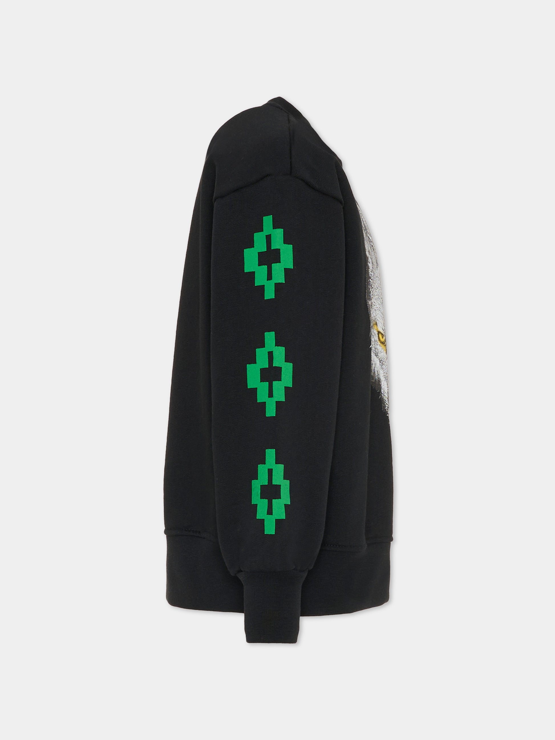 Felpa nera per bambino con volpe,County Of Milan Kids,F5CMJBSW075 110