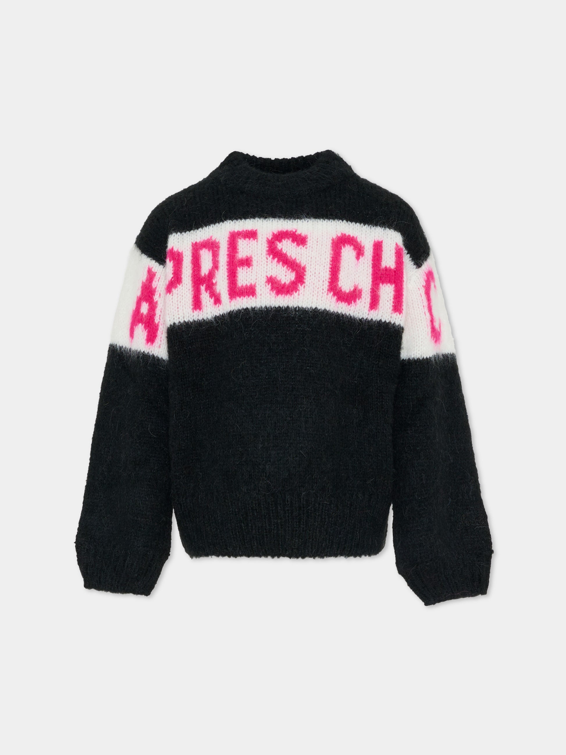 Maglione nero per bambina con scritta,Mc2 Saint Barth,DANY003 00525E