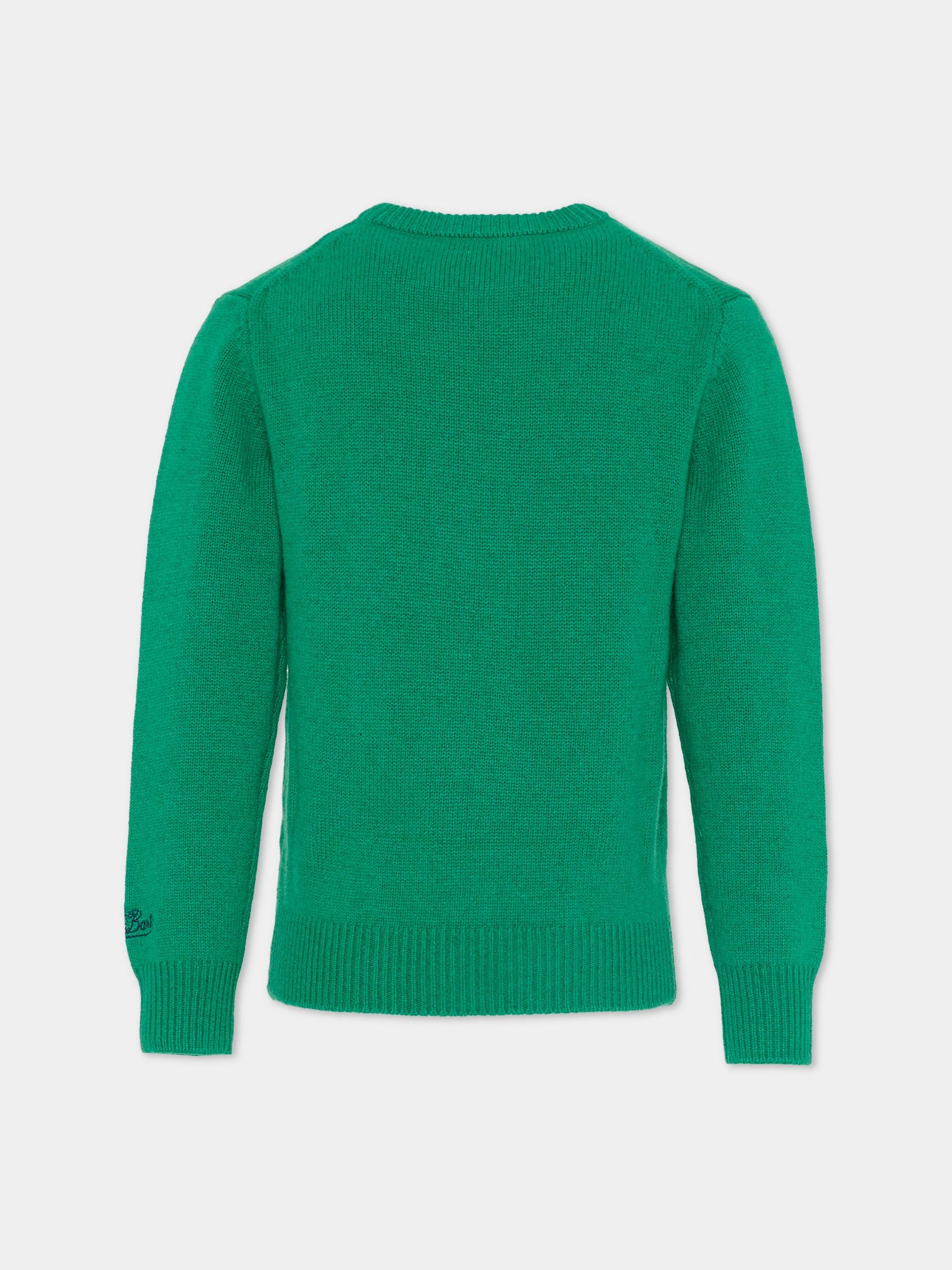 Maglione verde per bambino con Snoopy,Mc2 Saint Barth,DOU0001 09794E