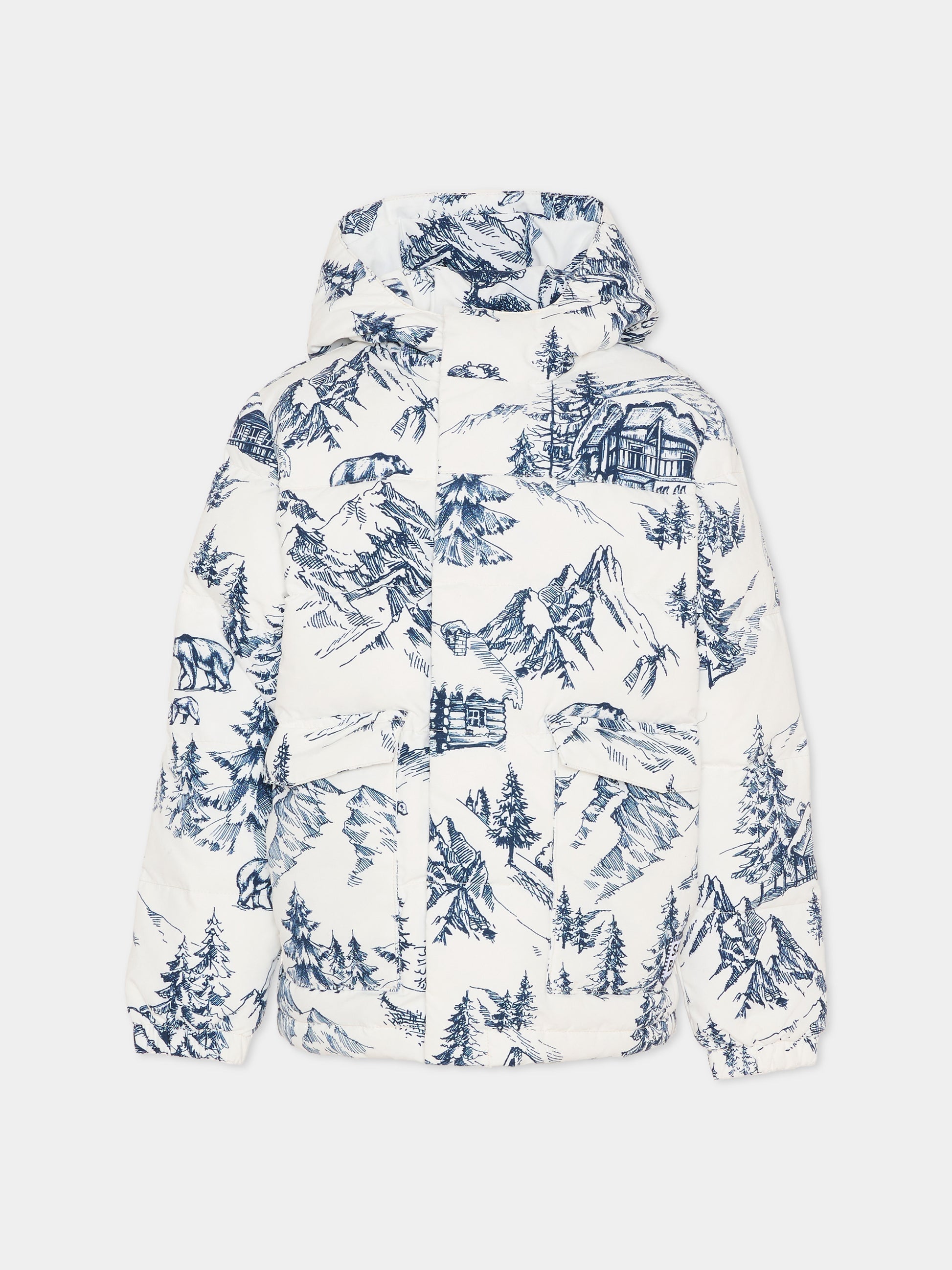 Piumino bianco per bambina con paesaggio,Mc2 Saint Barth,GEN0001 00039E