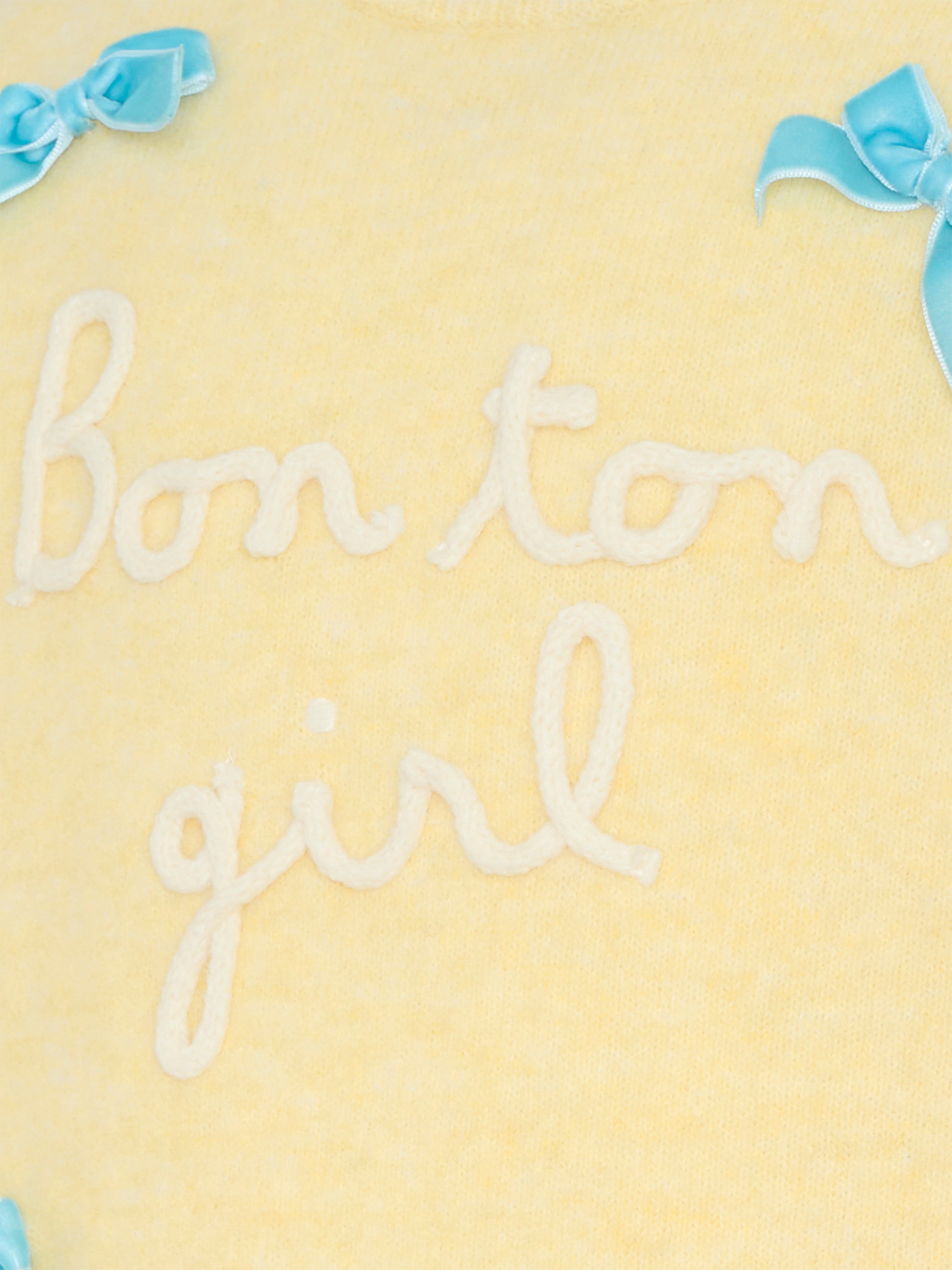 Maglione giallo per bambina con fiocchi,Mc2 Saint Barth,BLOM004 00130G