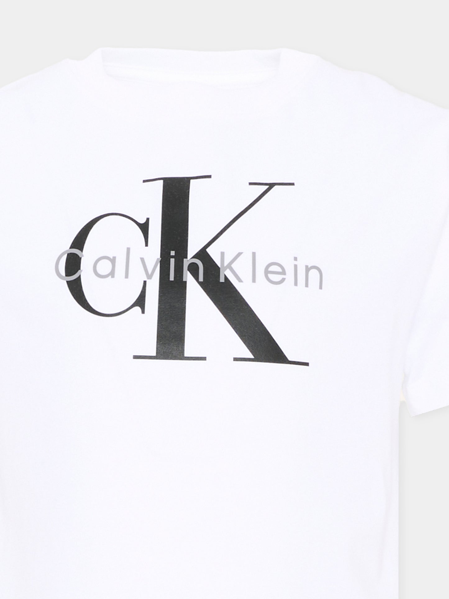 T-Shirt bianca per bambini con logo,Calvin Klein Kids,LV1CKTJA15 YAF