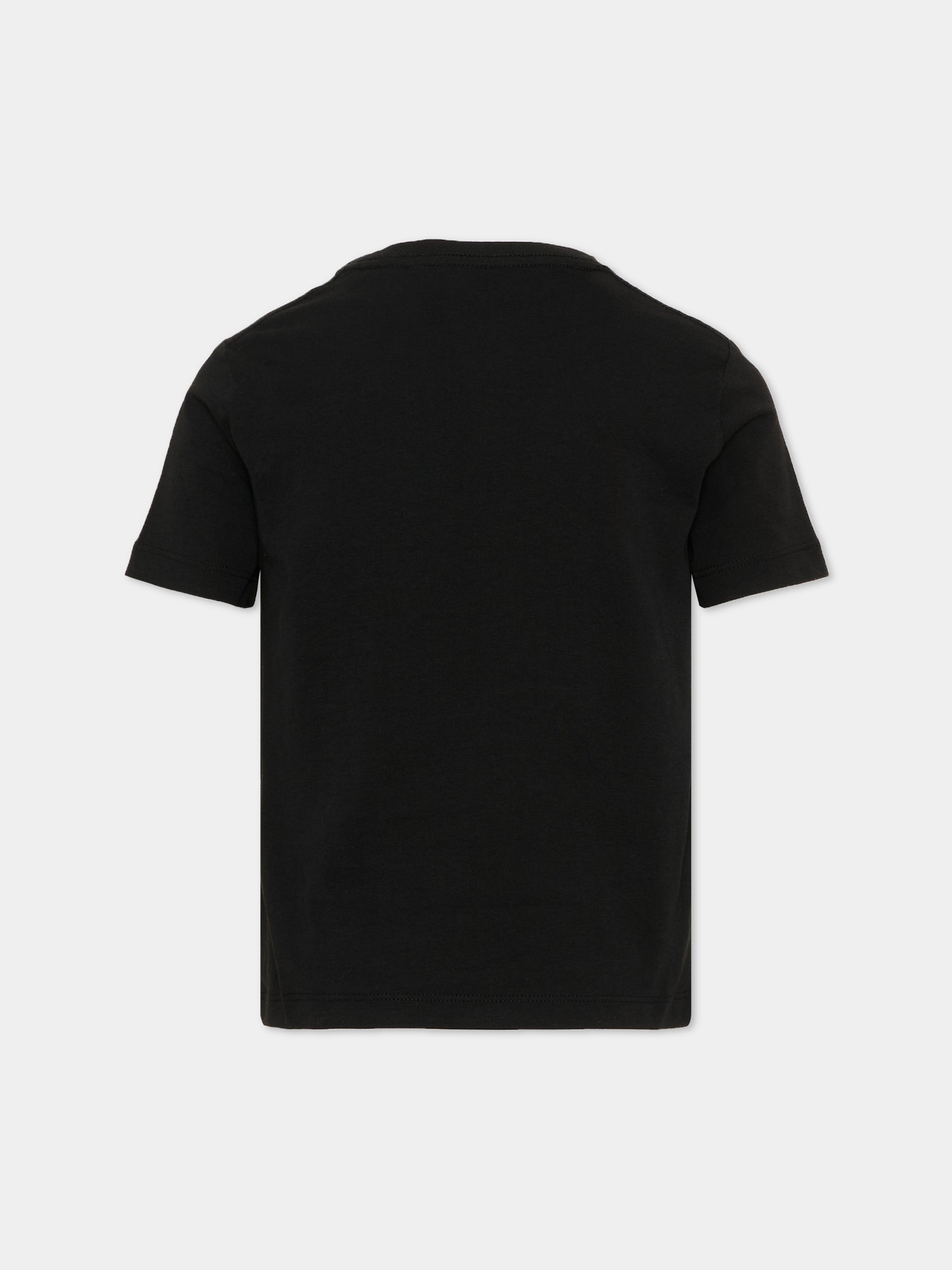 T-Shirt nera per bambini con logo,Calvin Klein Kids,LV1CKTJA16 BEH