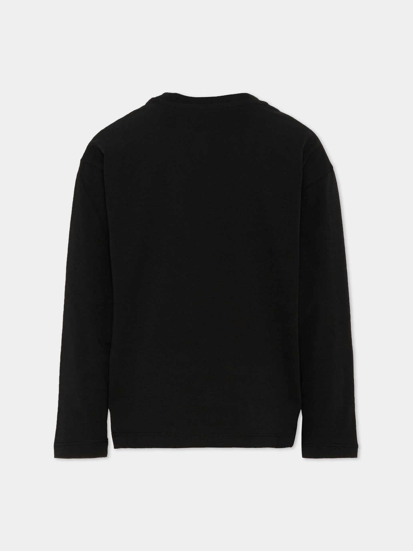 T-shirt a manica lunga nera con logo per bambini,Calvin Klein Kids,LV1CKTJA17 BEH