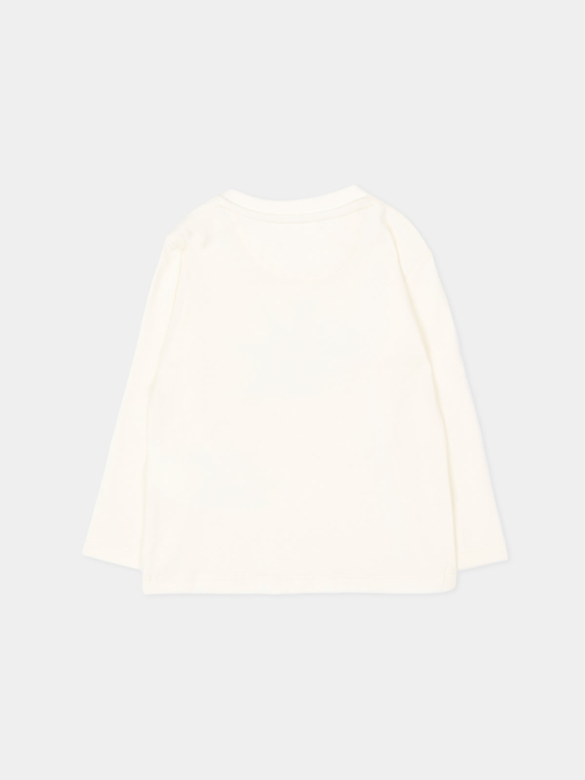 T-Shirt avorio per neonati con logo,Calvin Klein Kids,LV1CKTJA49 YAS