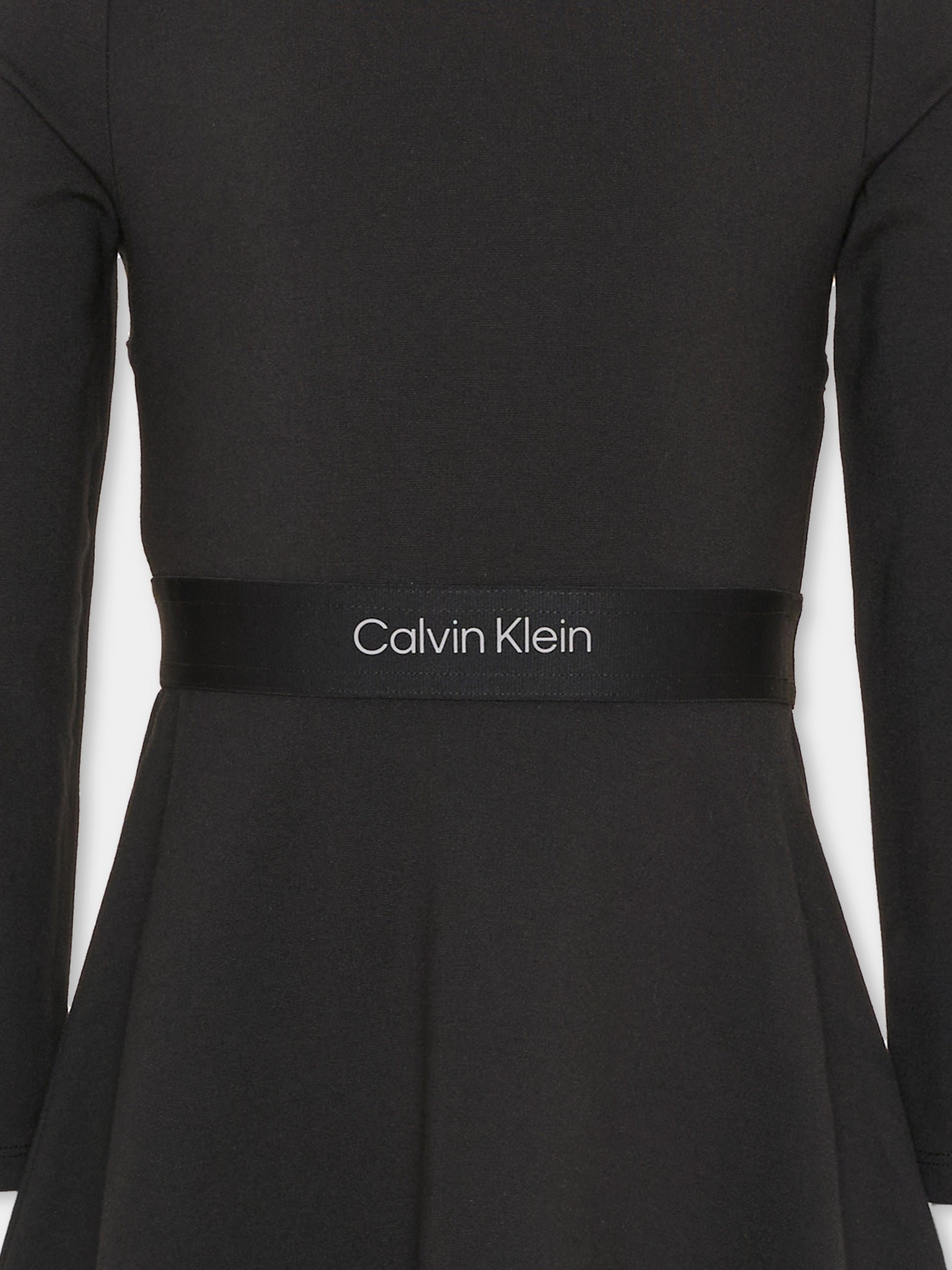 Vestito a manica lunga nero per bambina,Calvin Klein Kids,LVCKTJH14G BEH