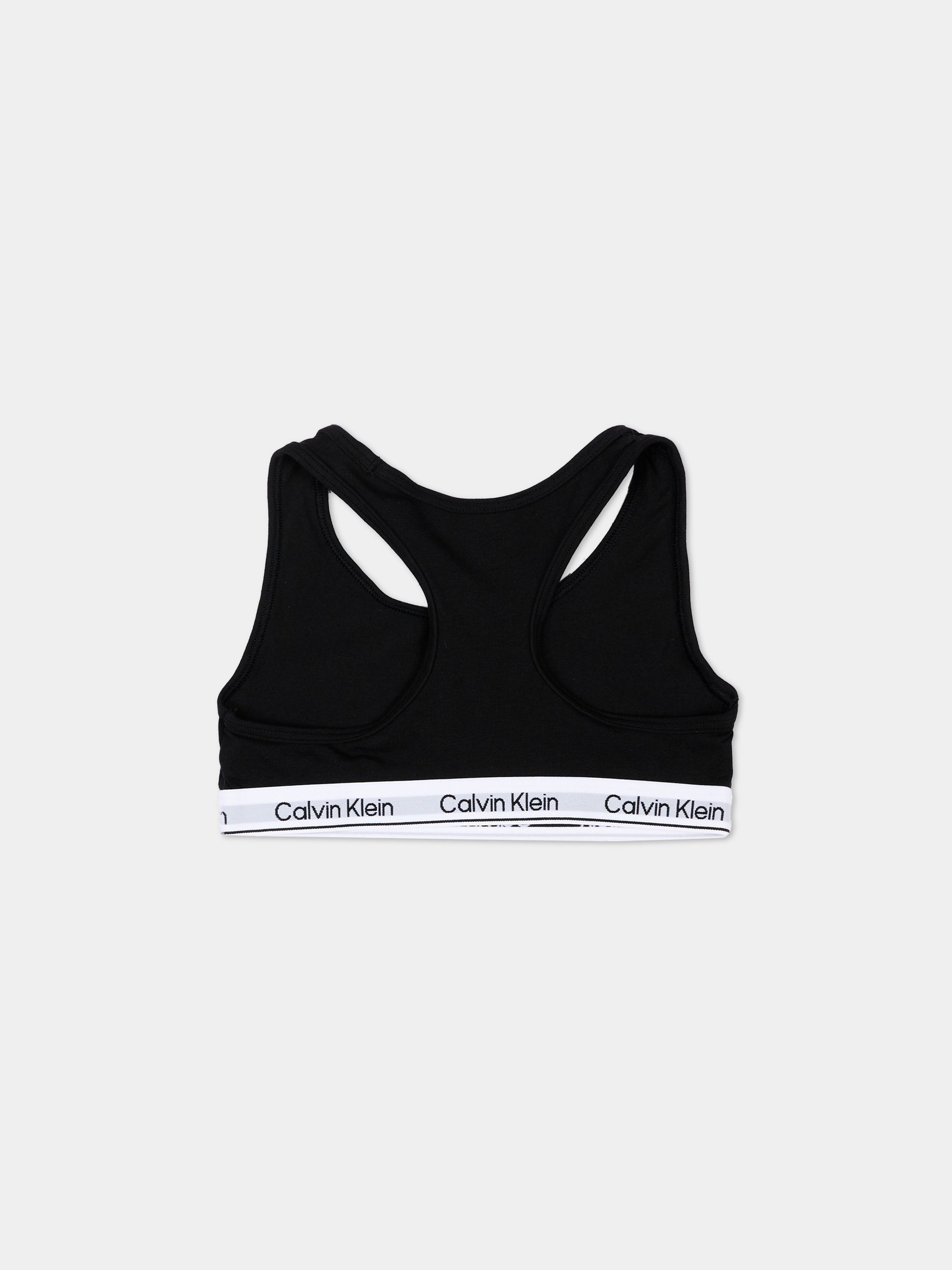 Reggiseno nero per bambina con logo,Calvin Klein Kids,G80G800742 0SB