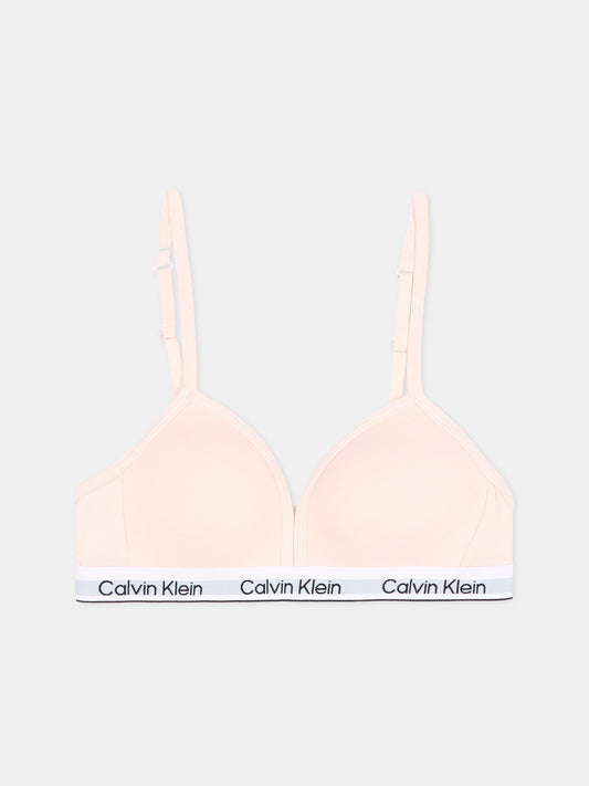 Reggiseno rosa per bambina con logo,Calvin Klein Kids,G80G800746 TGE
