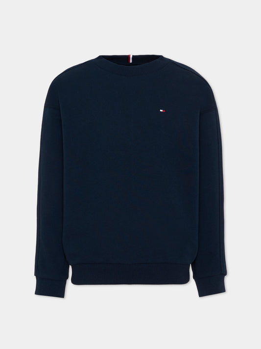 Felpa blu per bambino con logo,Tommy Hilfiger Junior,KB0KB10509 C1G