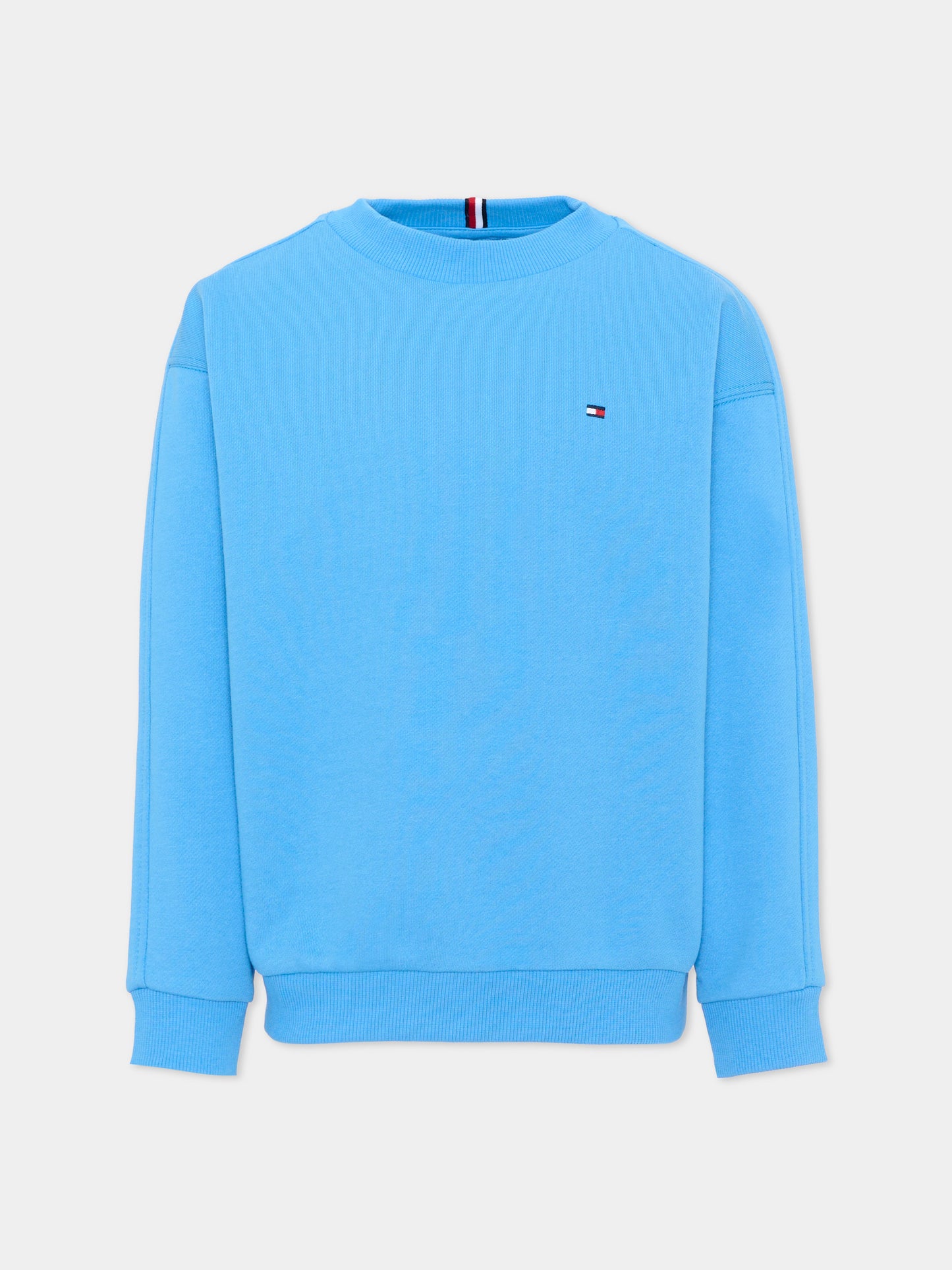 Felpa azzurra per bambino con logo,Tommy Hilfiger Junior,KB0KB10509 C39