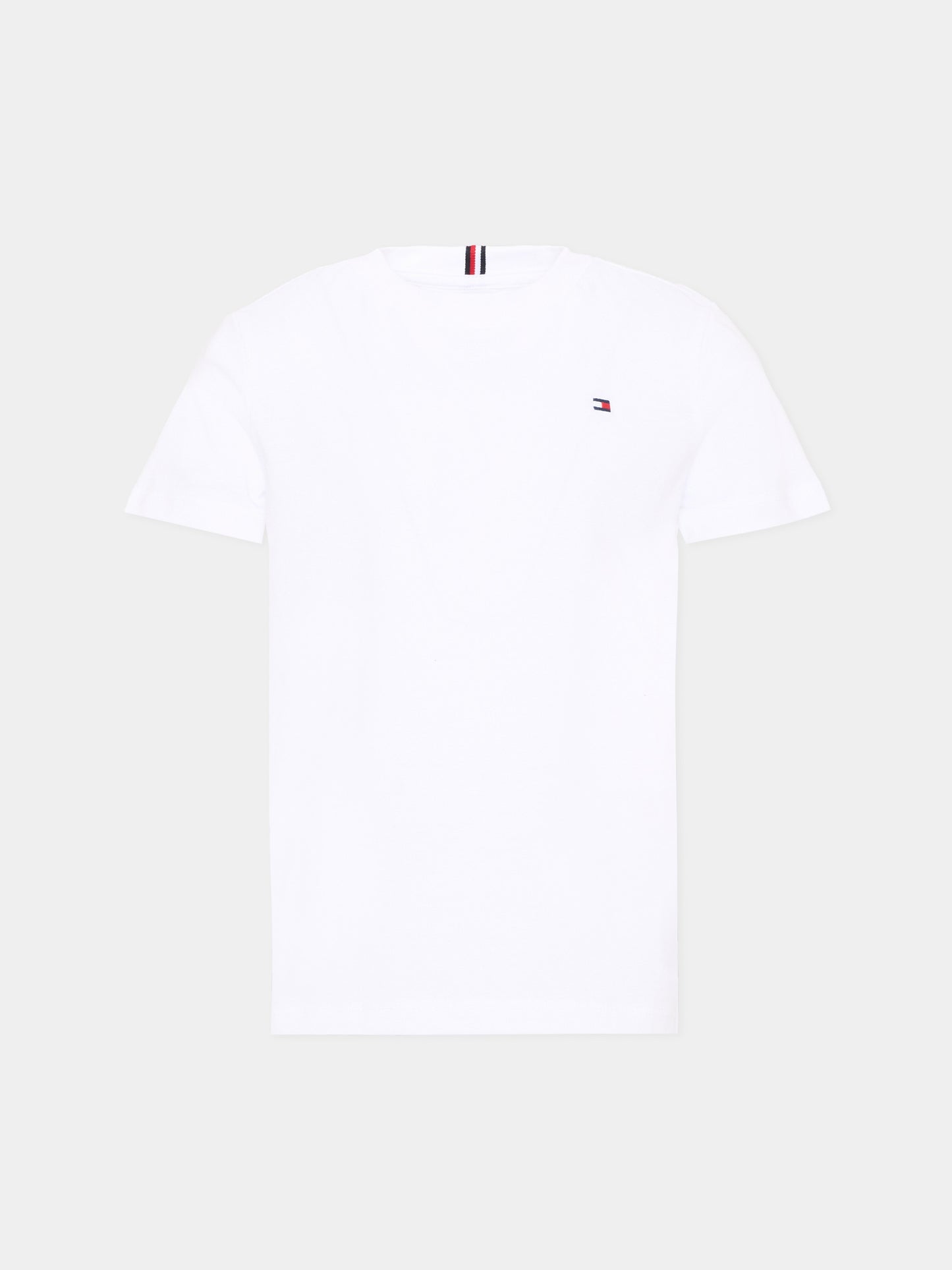 T-shirt bianca per bambino con logo,Tommy Hilfiger Junior,KB0KB10591 YBR