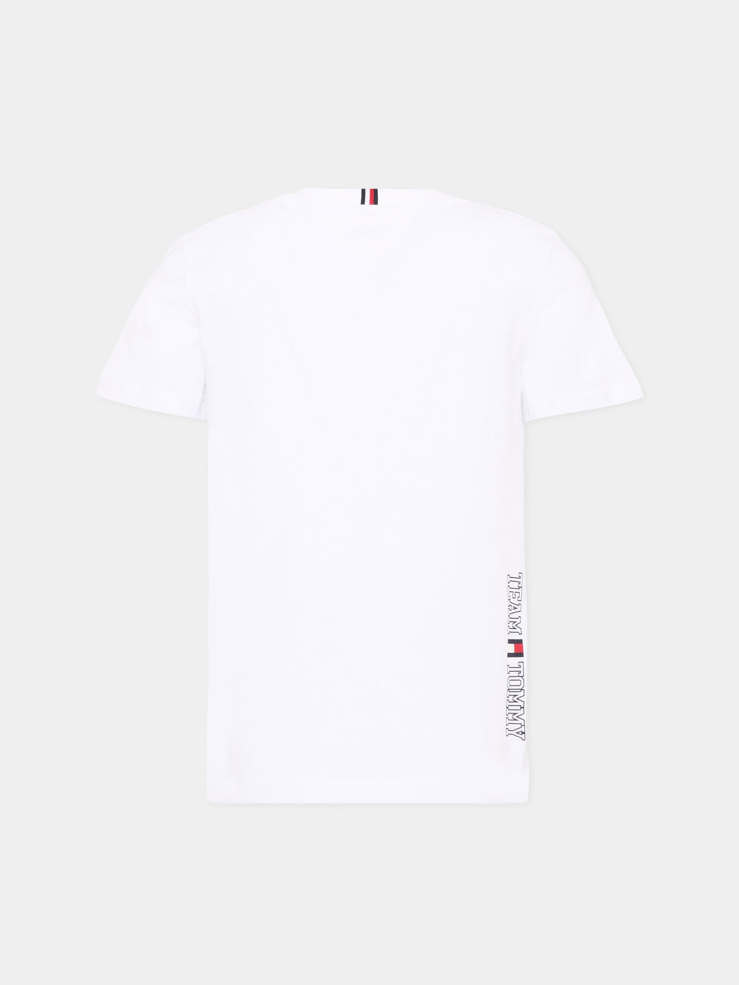 T-shirt bianca per bambino con logo,Tommy Hilfiger Junior,KB0KB10591 YBR