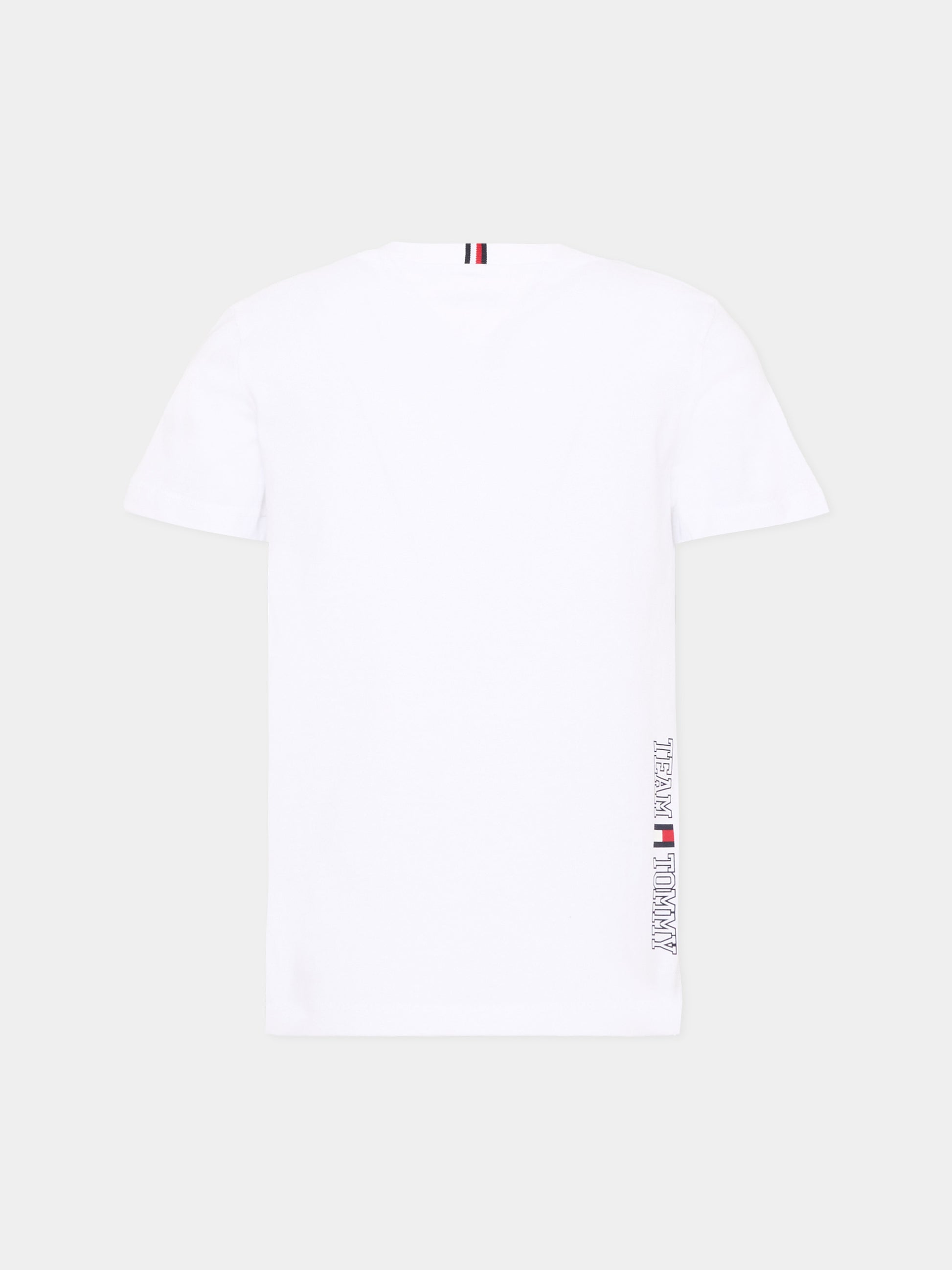 T-shirt bianca per bambino con logo,Tommy Hilfiger Junior,KB0KB10591 YBR