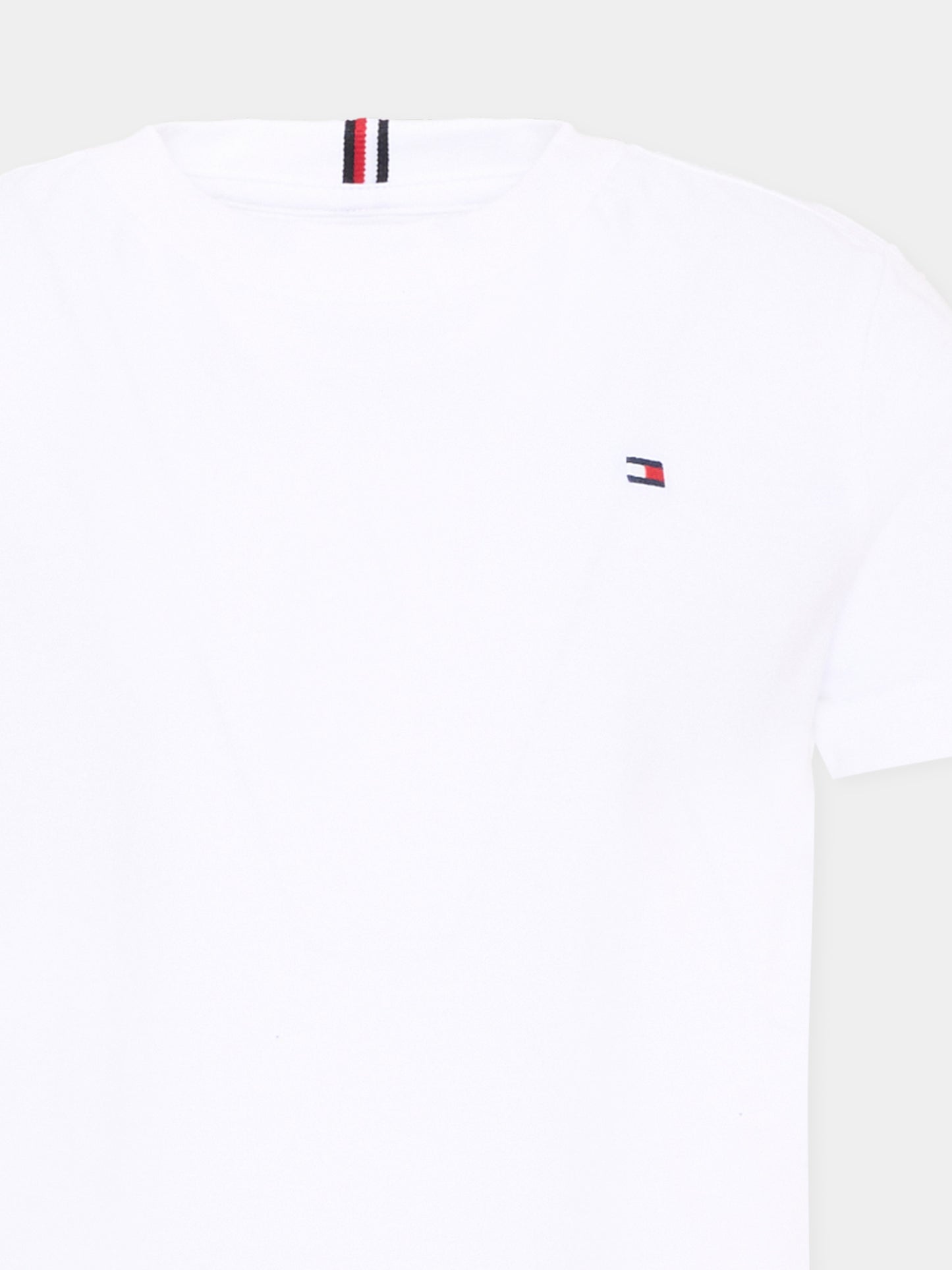 T-shirt bianca per bambino con logo,Tommy Hilfiger Junior,KB0KB10591 YBR