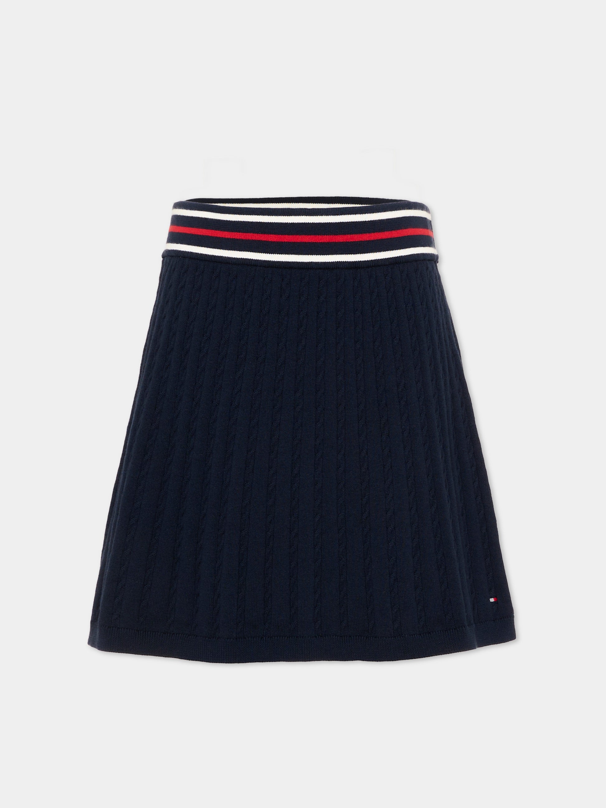 Gonna blu per bambina in maglia,Tommy Hilfiger Junior,KG0KG09508 C1G