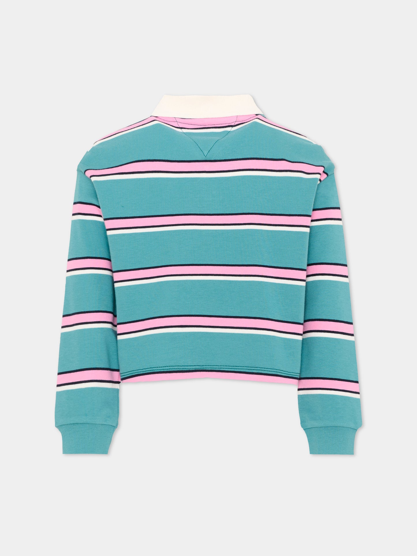 Polo multicolor per bambina a righe con logo,Tommy Hilfiger Junior,KG0KG09538 CT3
