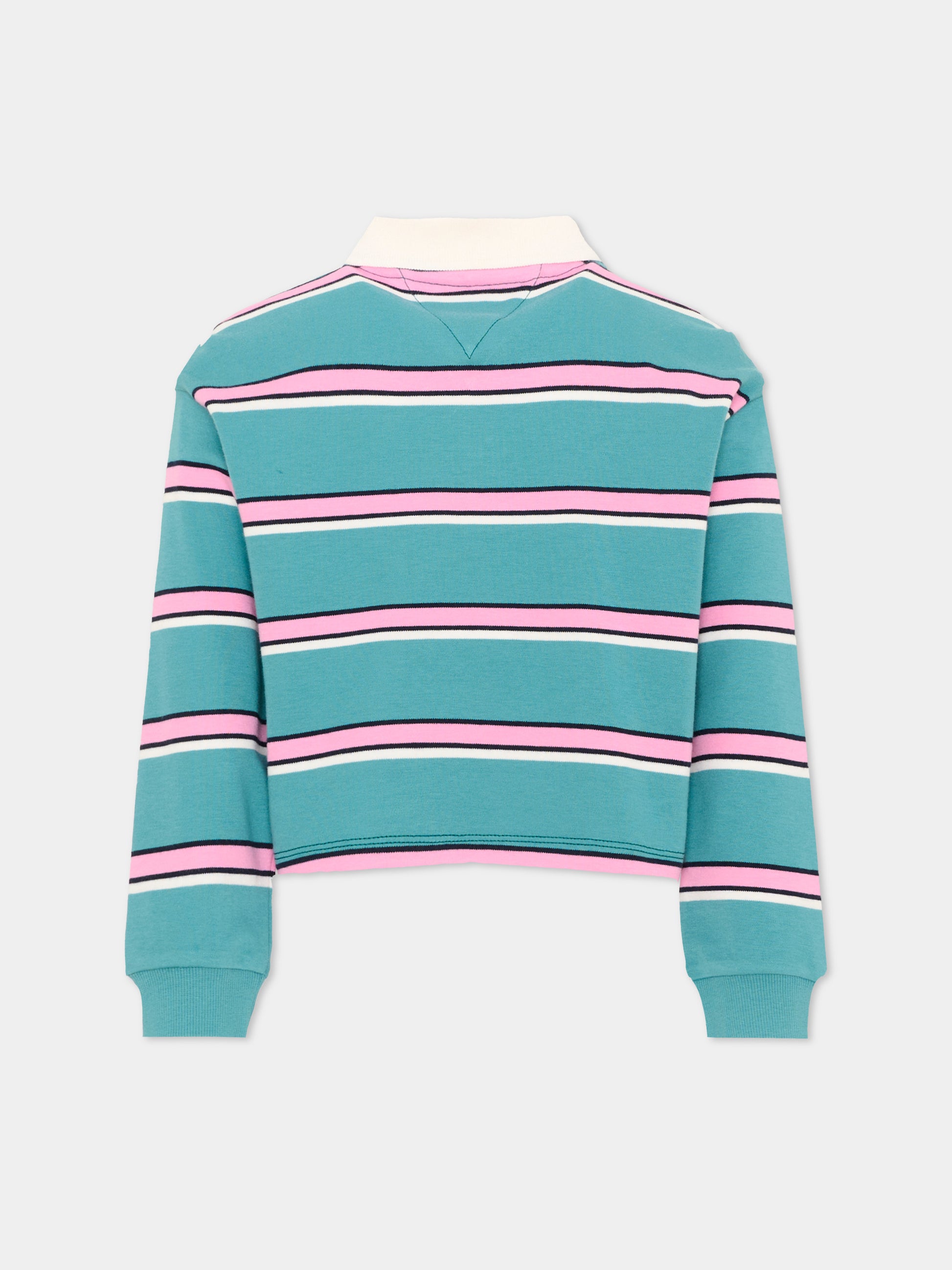 Polo multicolor per bambina a righe con logo,Tommy Hilfiger Junior,KG0KG09538 CT3