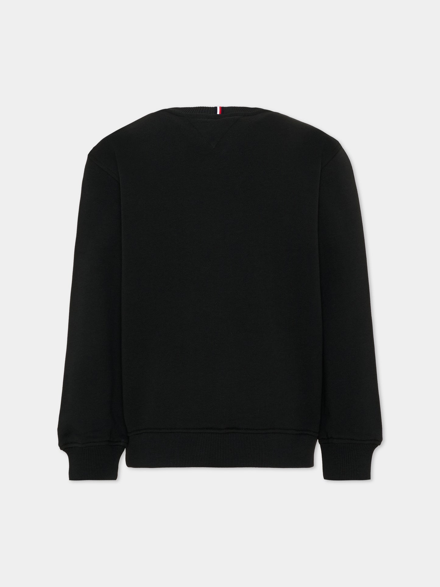 Felpa nera per bambina con logo,Tommy Hilfiger Junior,KS0KS00709 BDS