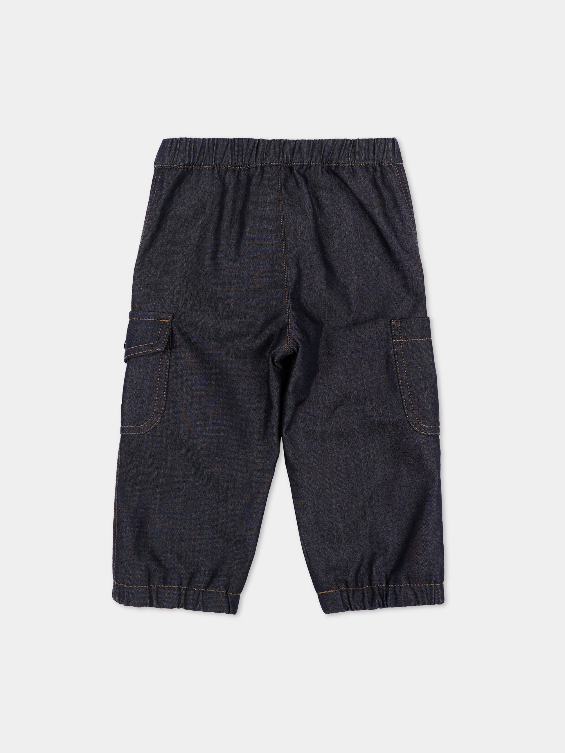 Jeans blu per neonato con logo,Moncler Kids,L2951 2A00002 599LQ 77A