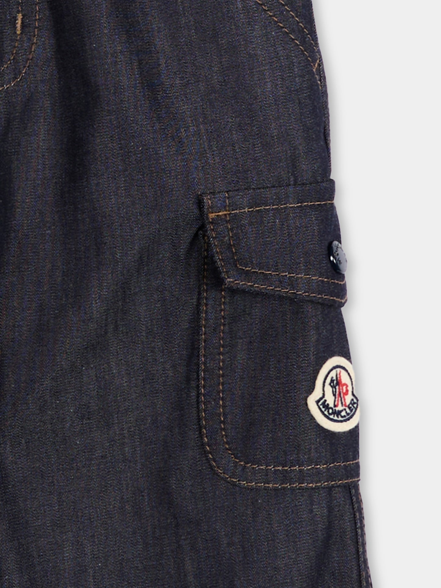 Jeans blu per neonato con logo,Moncler Kids,L2951 2A00002 599LQ 77A