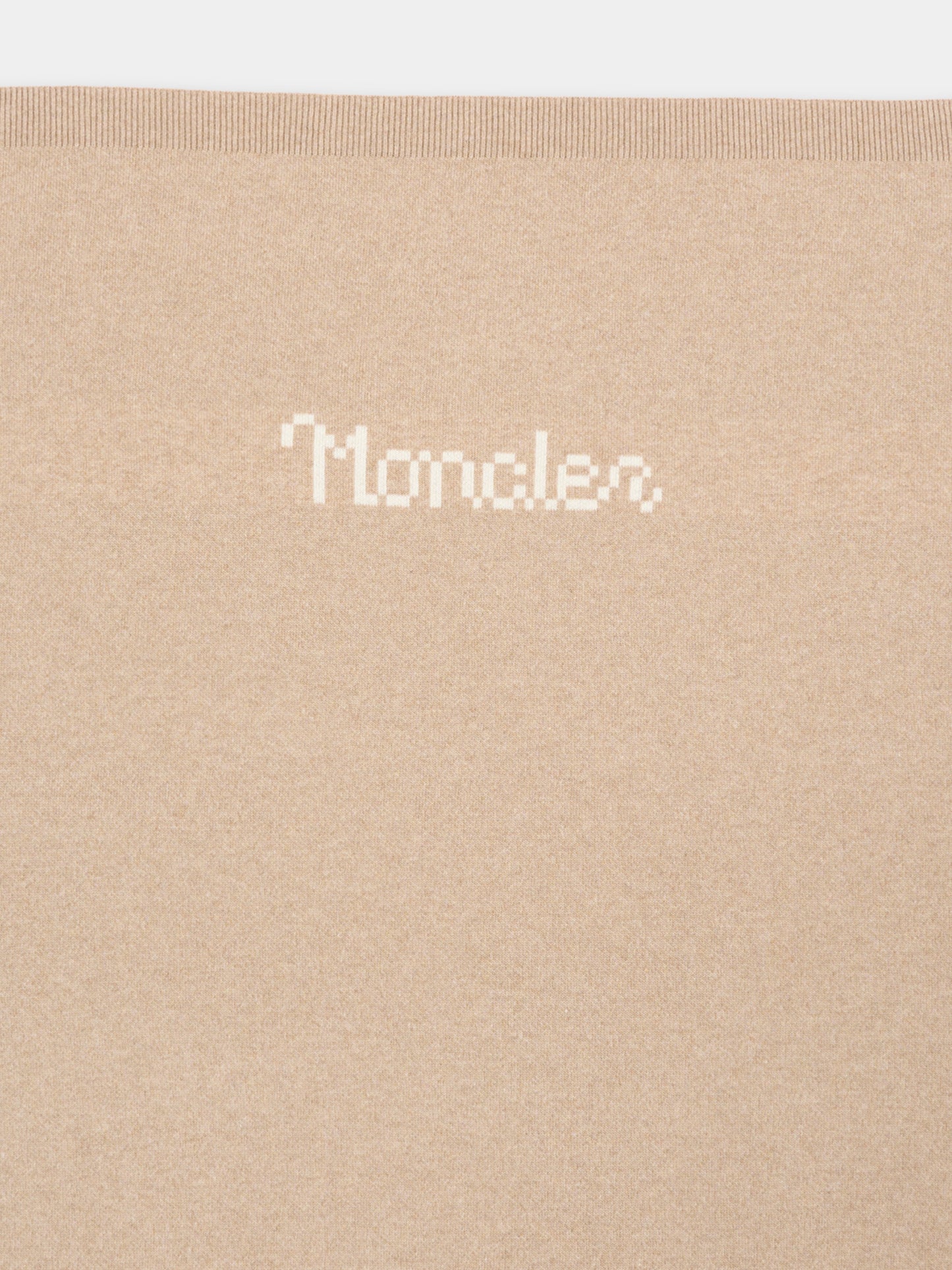 Coperta beige per neonati con logo,Moncler Kids,L2951 3G00005 M4281 21E