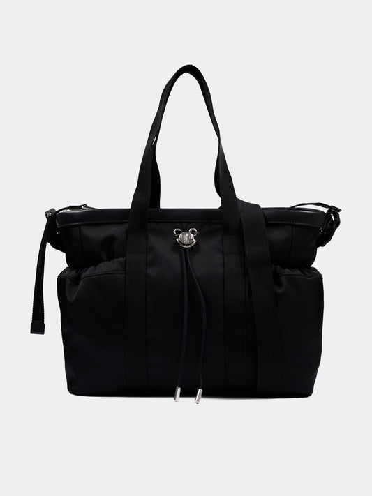 Borsa mamma nera per neonati con logo,Moncler Kids,L2951 5D00001 N0211 999