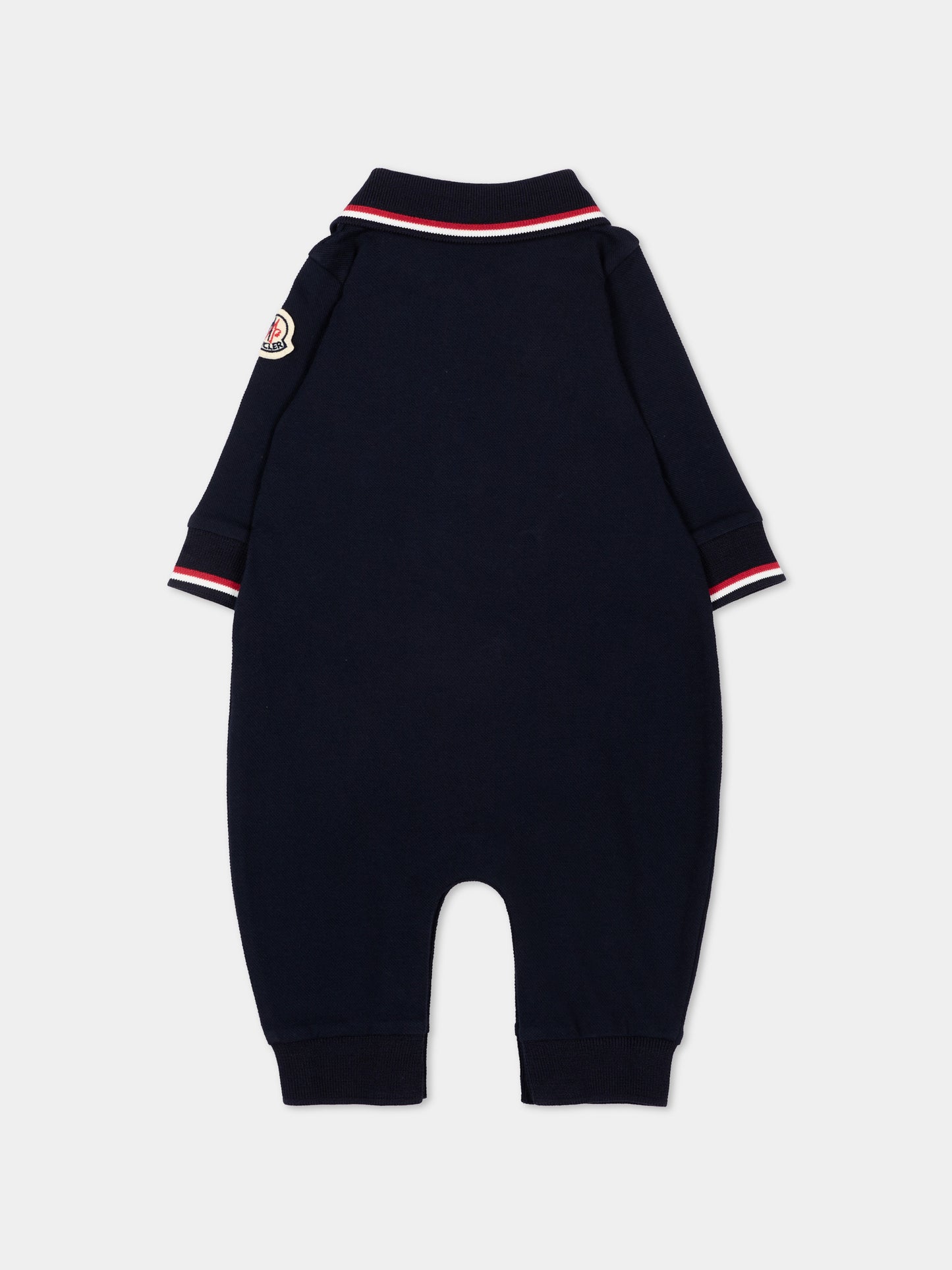 Tutina blu per neonato con logo,Moncler Kids,L2951 8L00006 8496F 778