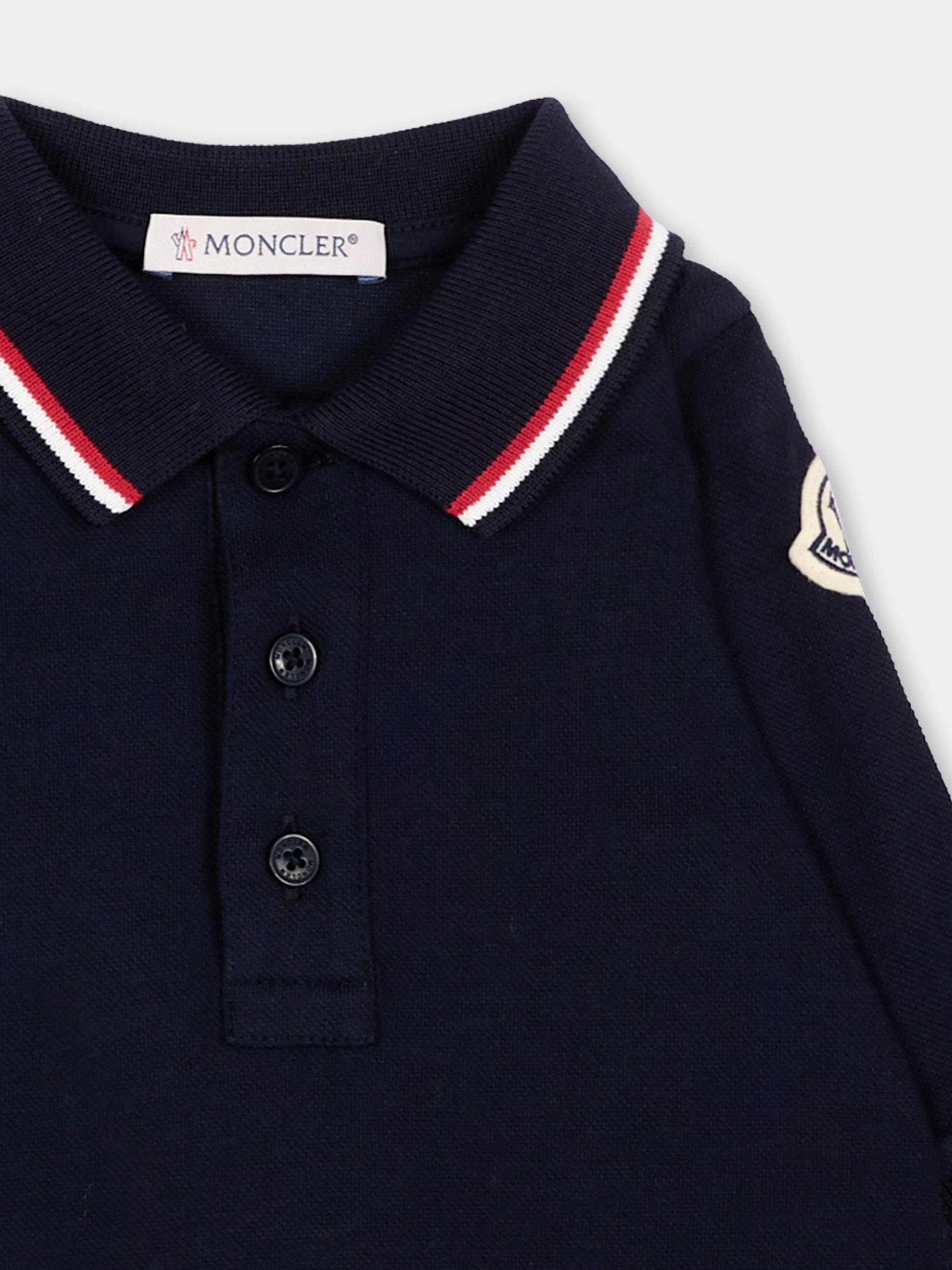 Tutina blu per neonato con logo,Moncler Kids,L2951 8L00006 8496F 778