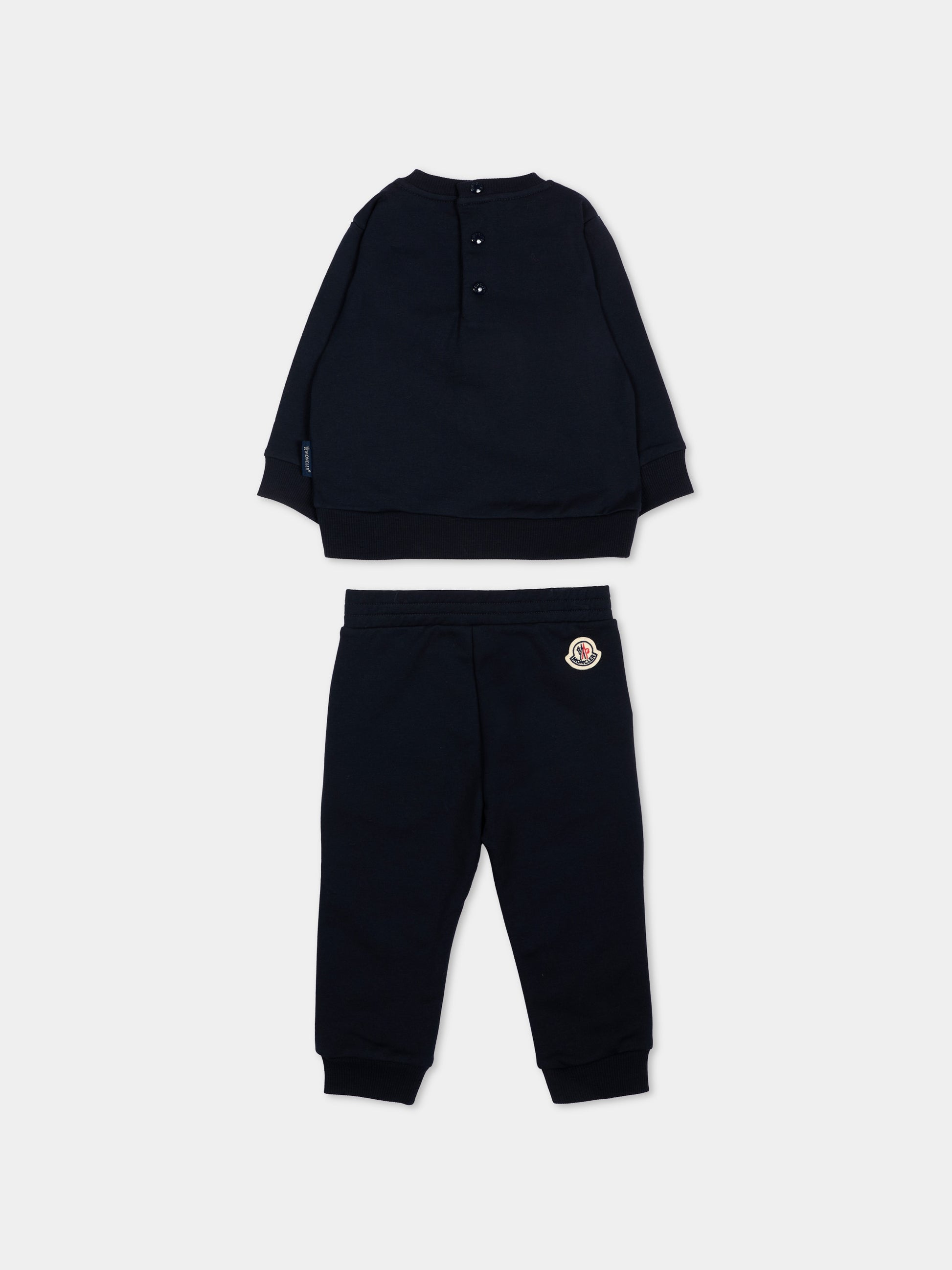 Completo sportivo blu per neonato con logo,Moncler Kids,L2951 8M00007 89AM3 778