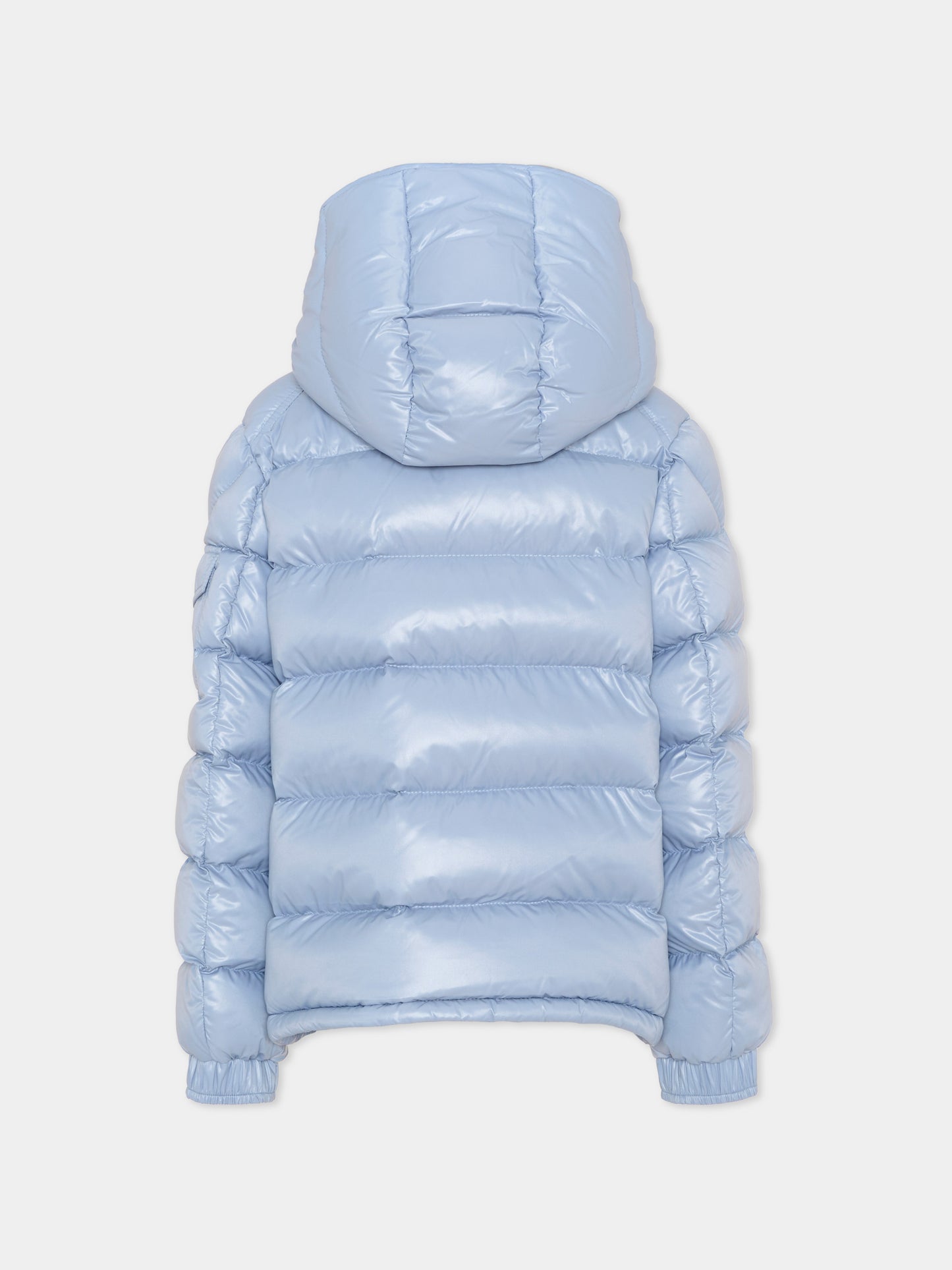 Piumino celeste Maya per bambino con logo,Moncler Kids,L2954 1A12520 68950 715