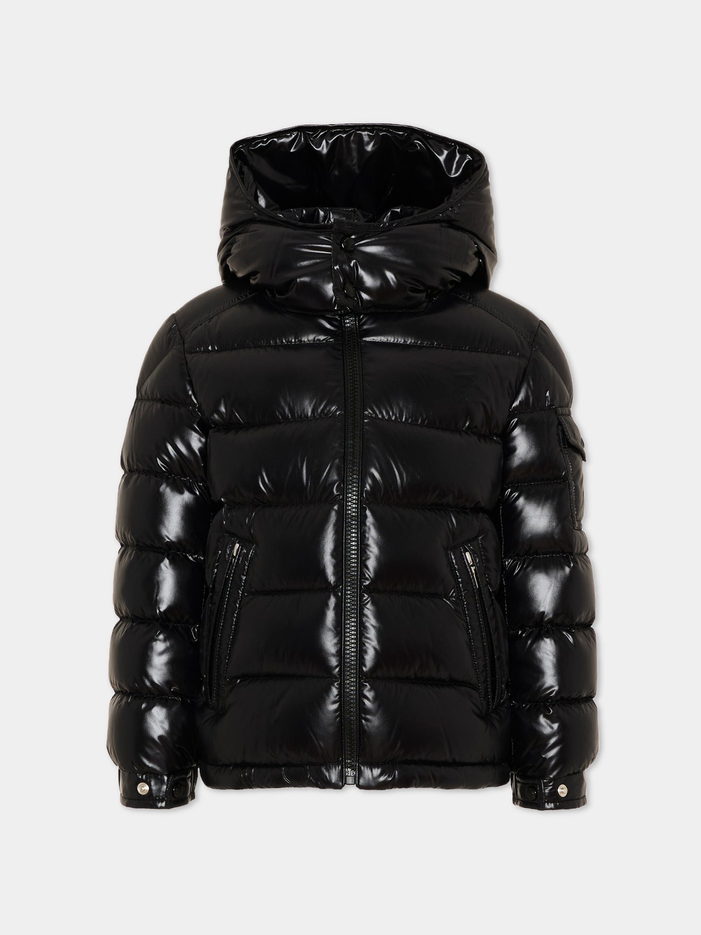 Piumino nero Maya per bambino con logo,Moncler Kids,L2954 1A12520 68950 999