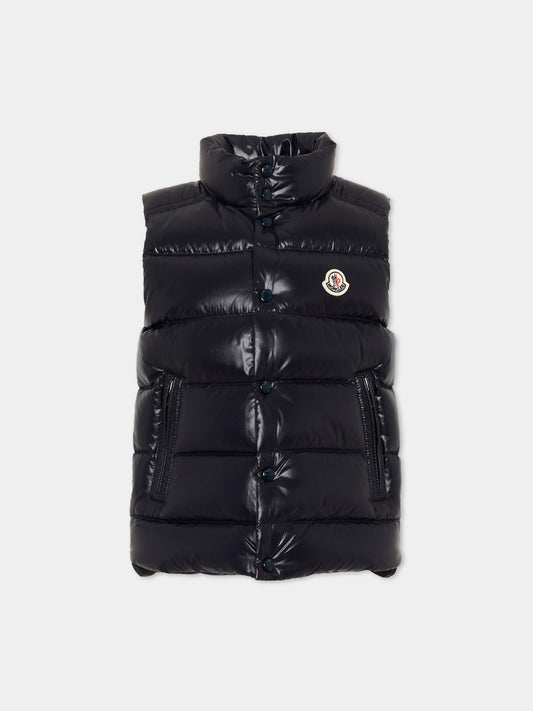 Gilet blu Tib per bambino con logo,Moncler Kids,L2954 1A12620 68950 742