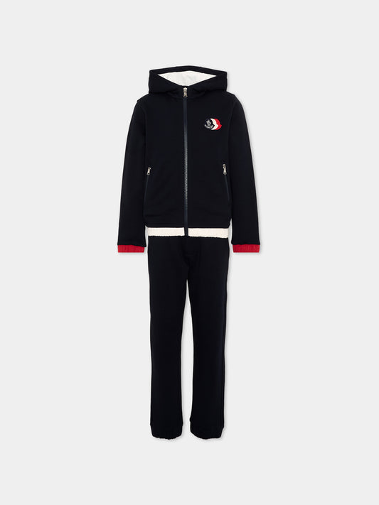 Completo sportivo blu per bambino con logo,Moncler Kids,L2954 8M00009 899PS 778