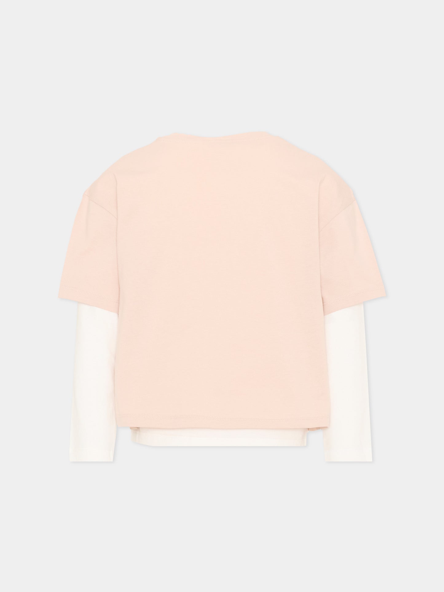 T-Shirt rosa per bambina con logo,Moncler Kids,L2954 8P00001 83907 F05