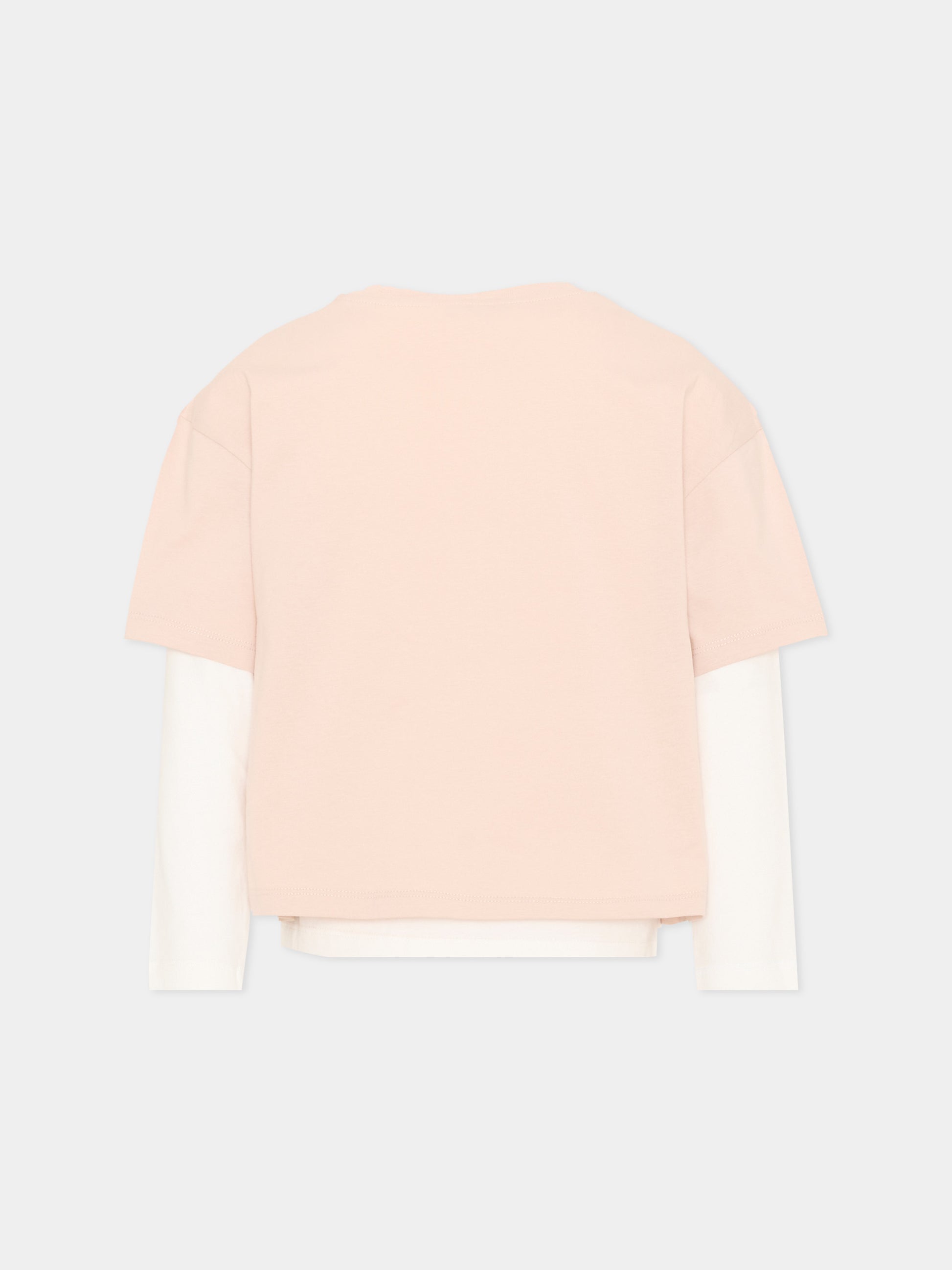 T-Shirt rosa per bambina con logo,Moncler Kids,L2954 8P00001 83907 F05