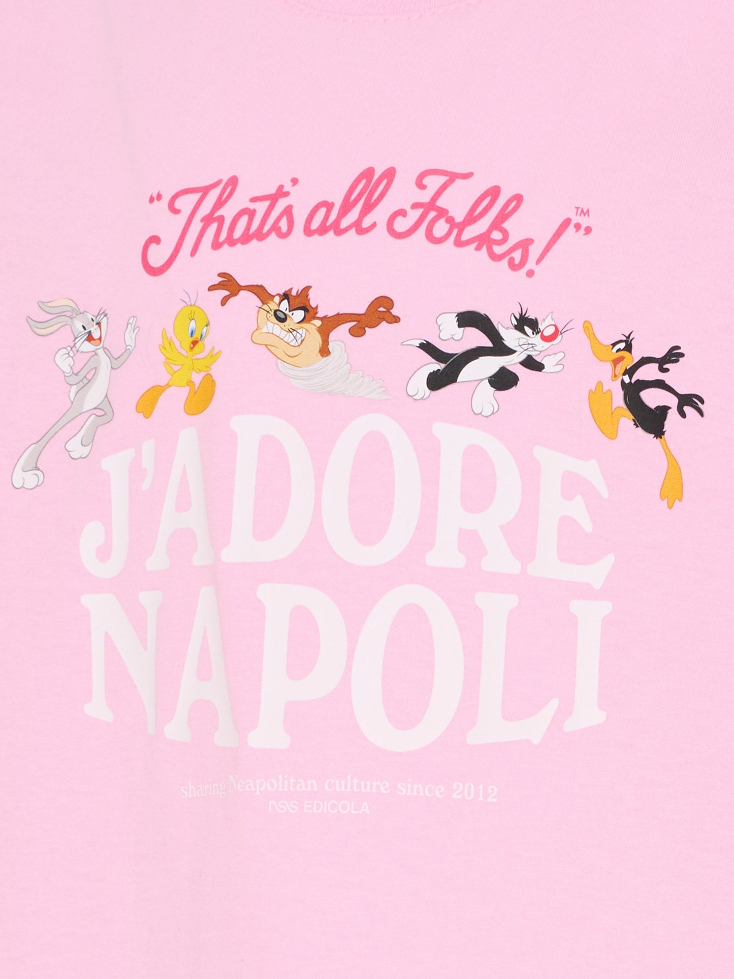 T-shirt rosa per bambina con Looney Tunes,J'adore Napoli,J'ADORE NAPOLI LOONEY TUNES T-SHIRT KIDS PINK