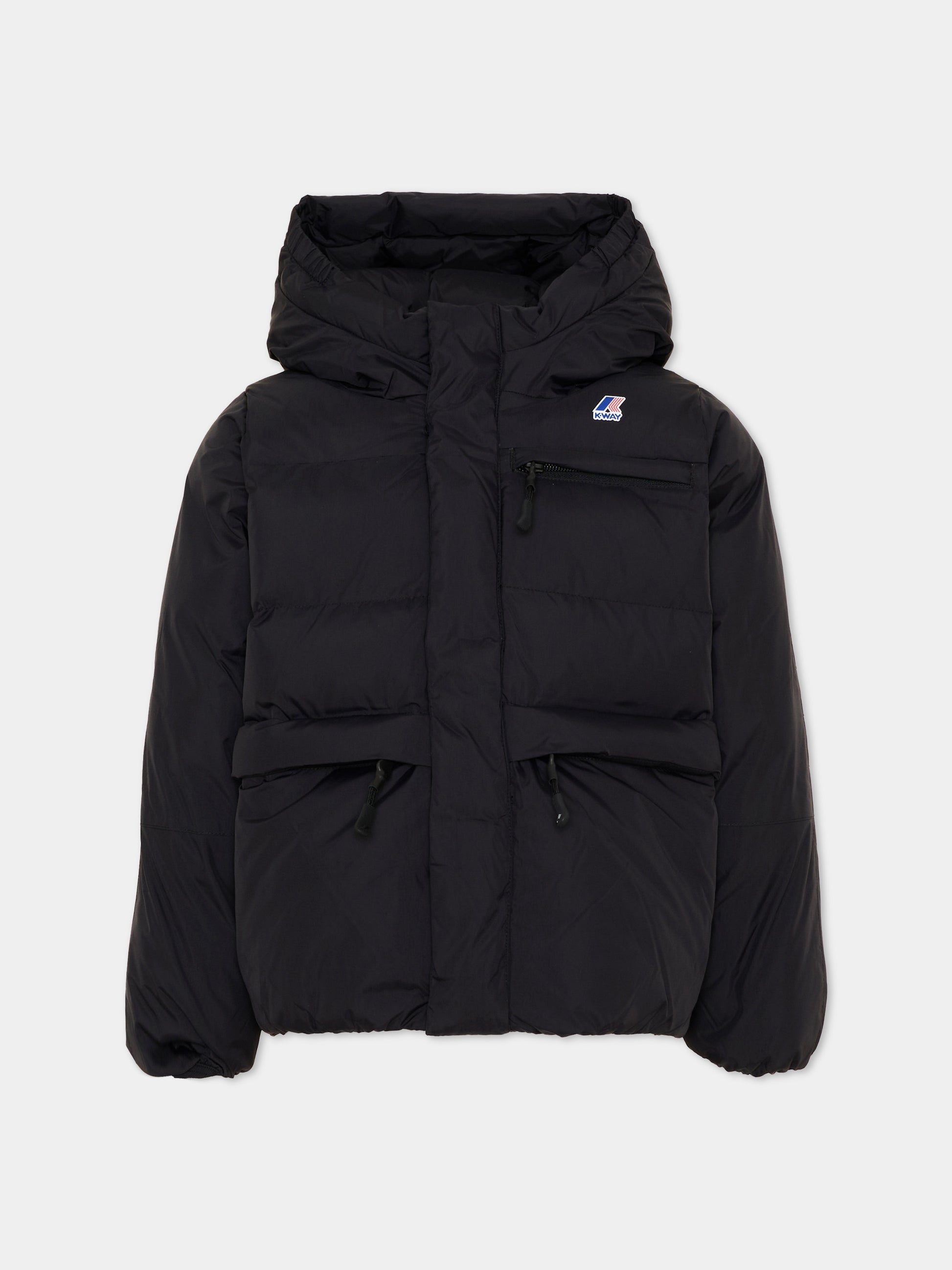 Piumino nero Aurele Heavy per bambini con logo,K-way,K6141CW USY